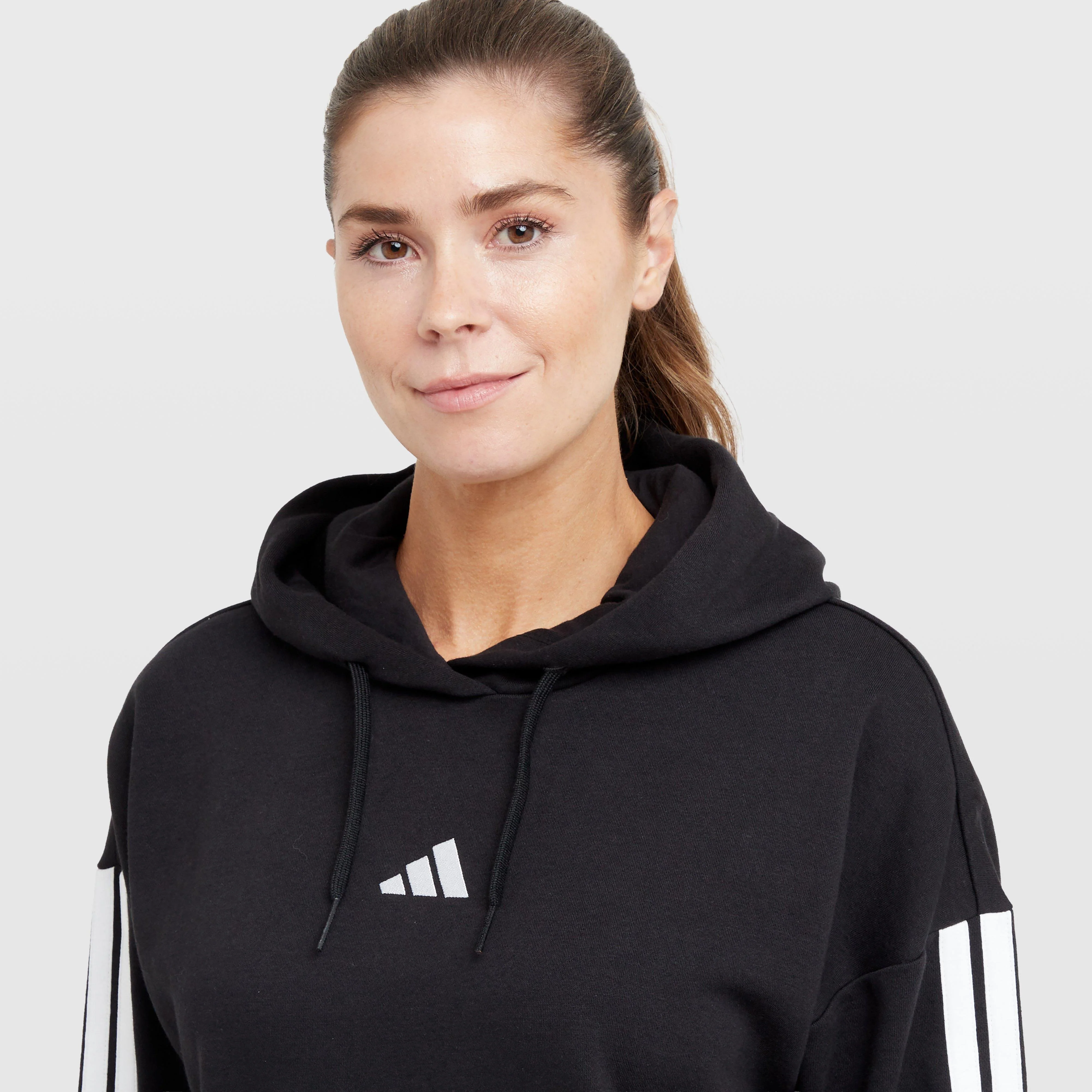 Women’s Essentials 3-Stripes Full-Zip Fleece Hoodie - Image 4