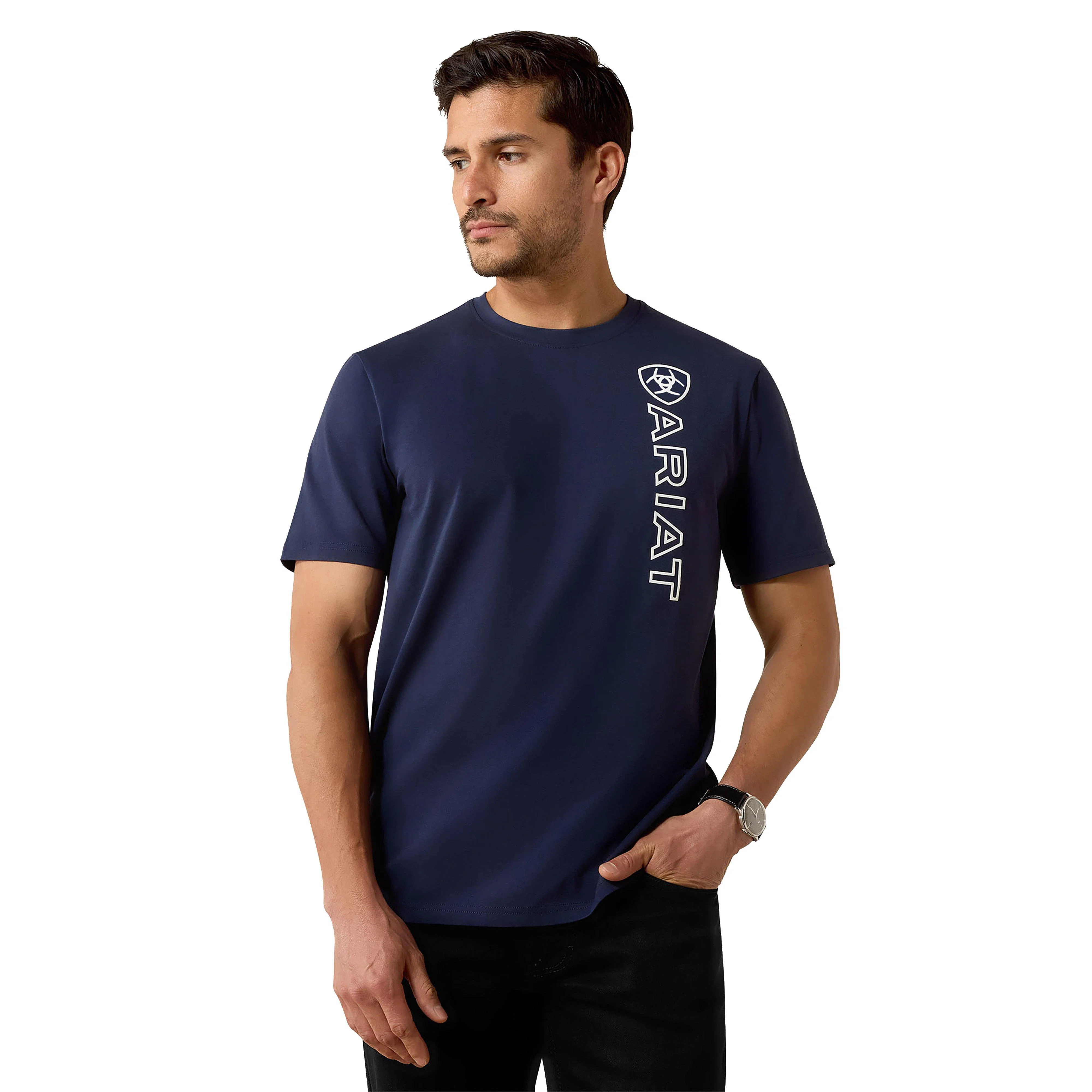 Men's Vertical Logo Short Sleeved Top - Image 5