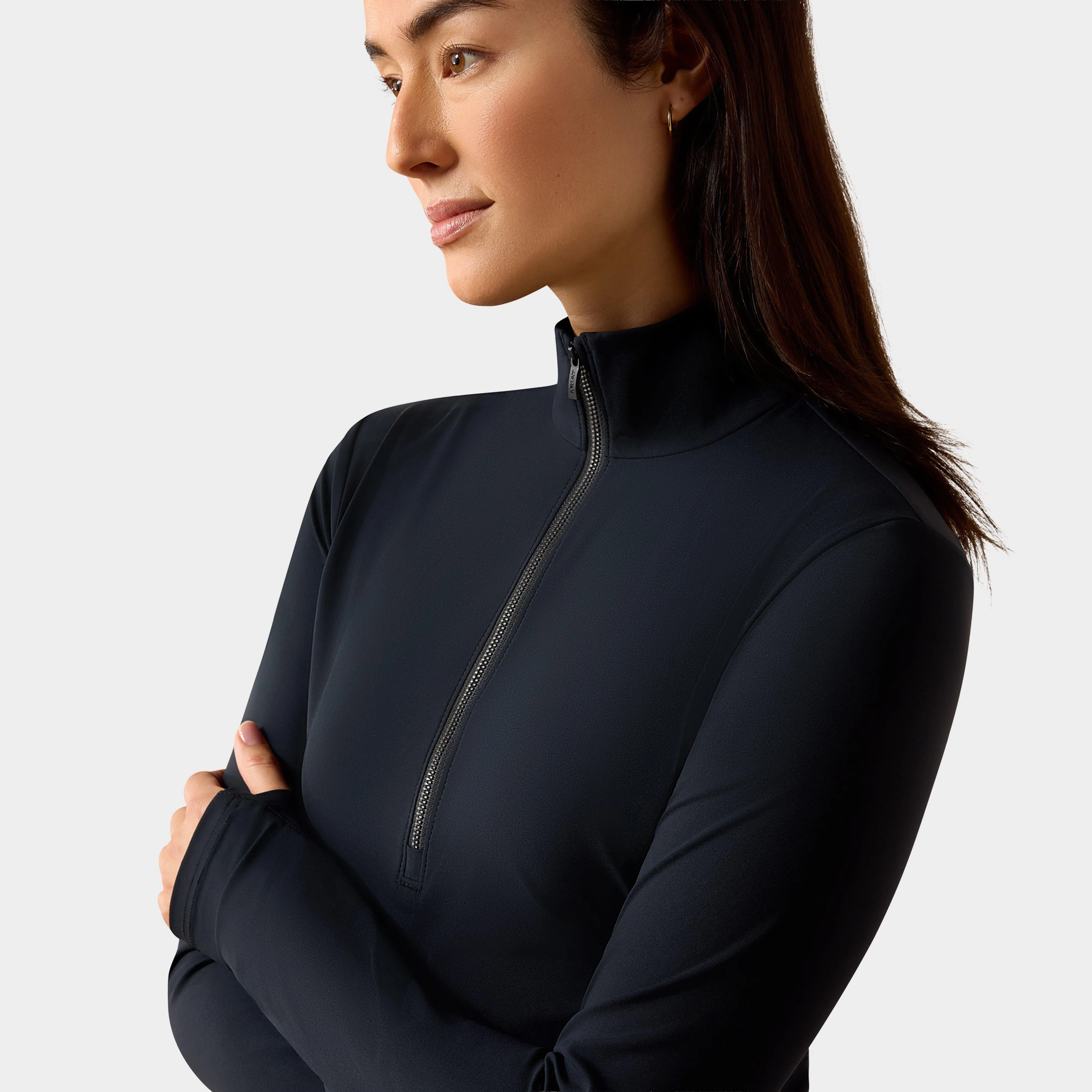 Women's SolVeil ½ Zip Baselayer Black - Image 3