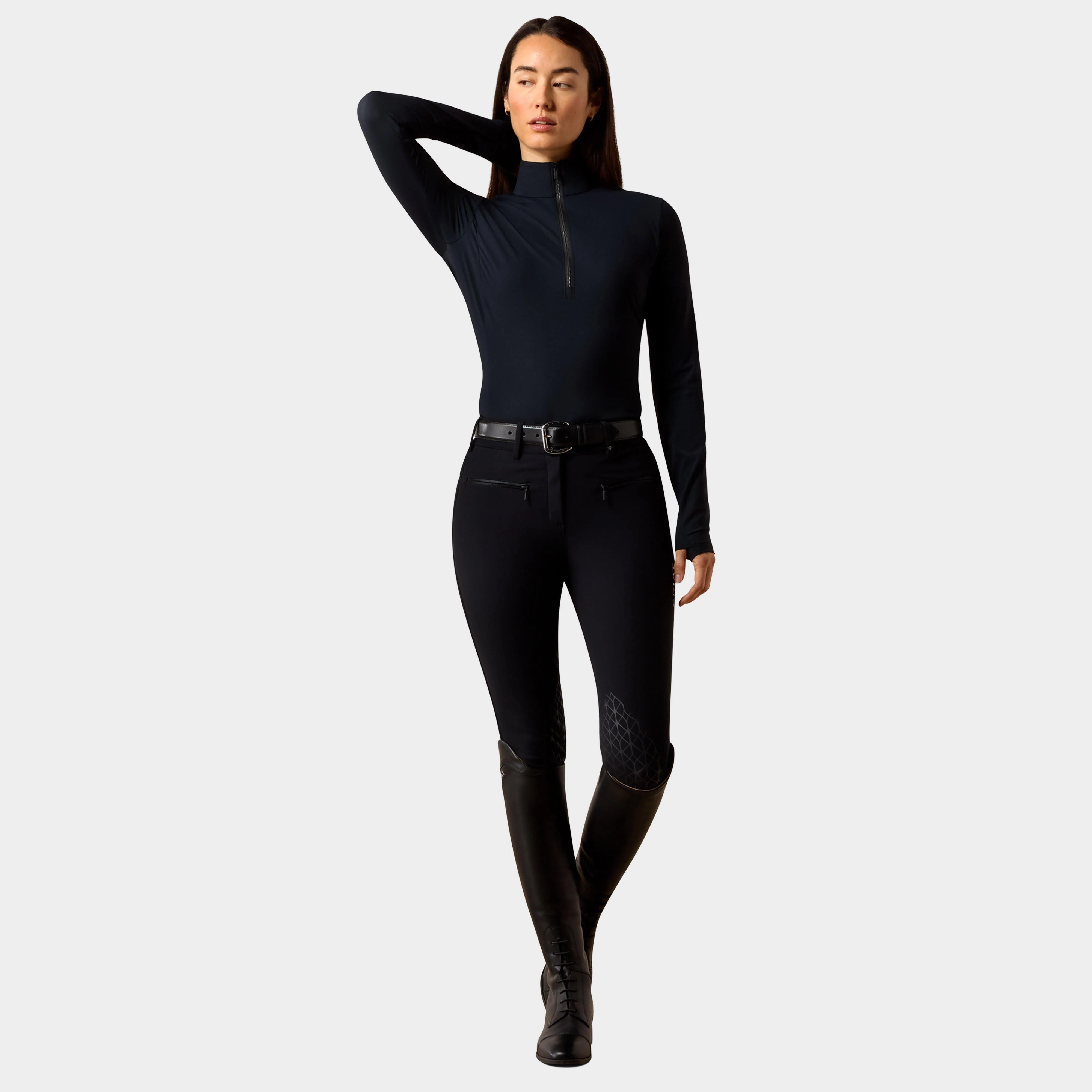 Women's SolVeil ½ Zip Baselayer Black - Image 5
