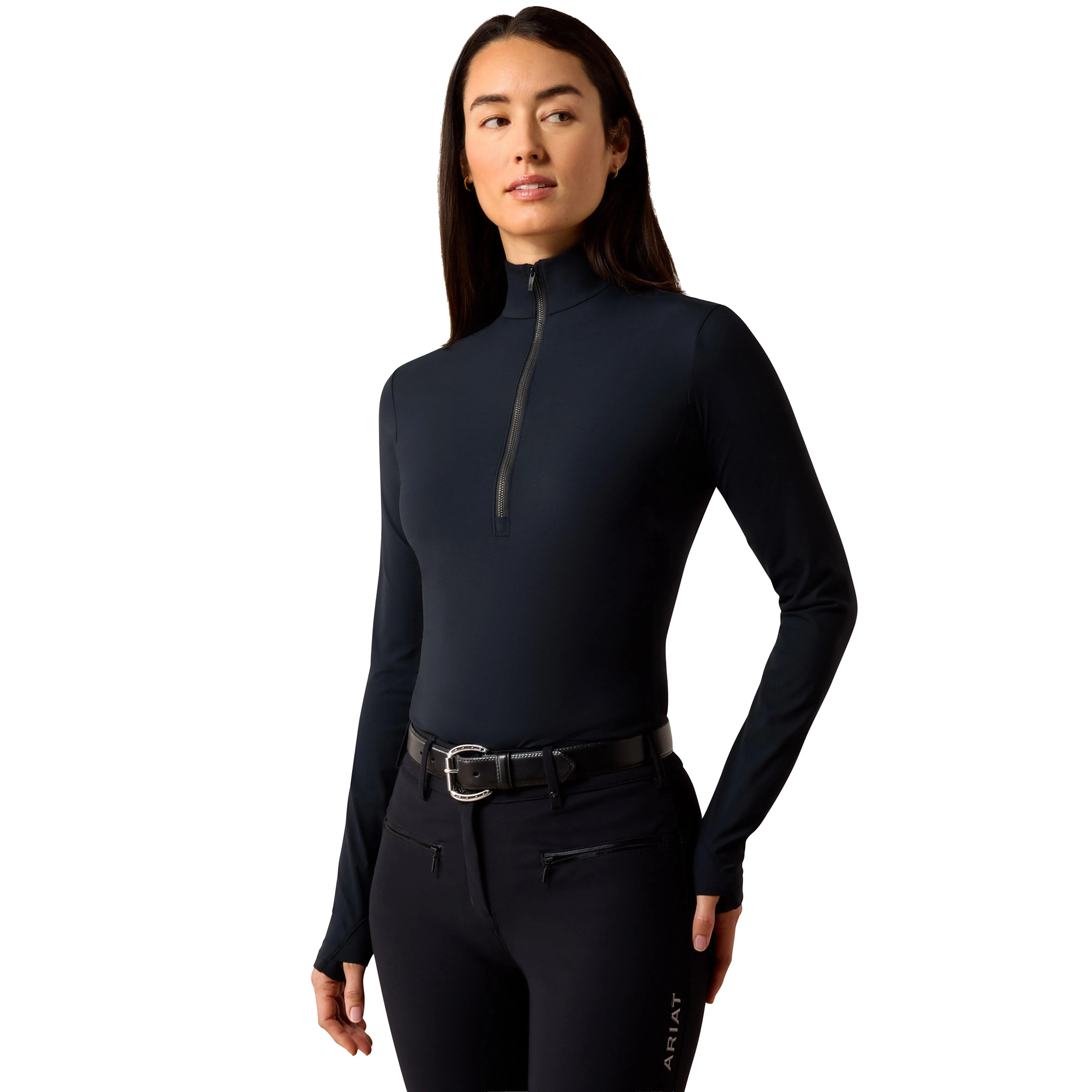Women's SolVeil ½ Zip Baselayer Black - Image 6