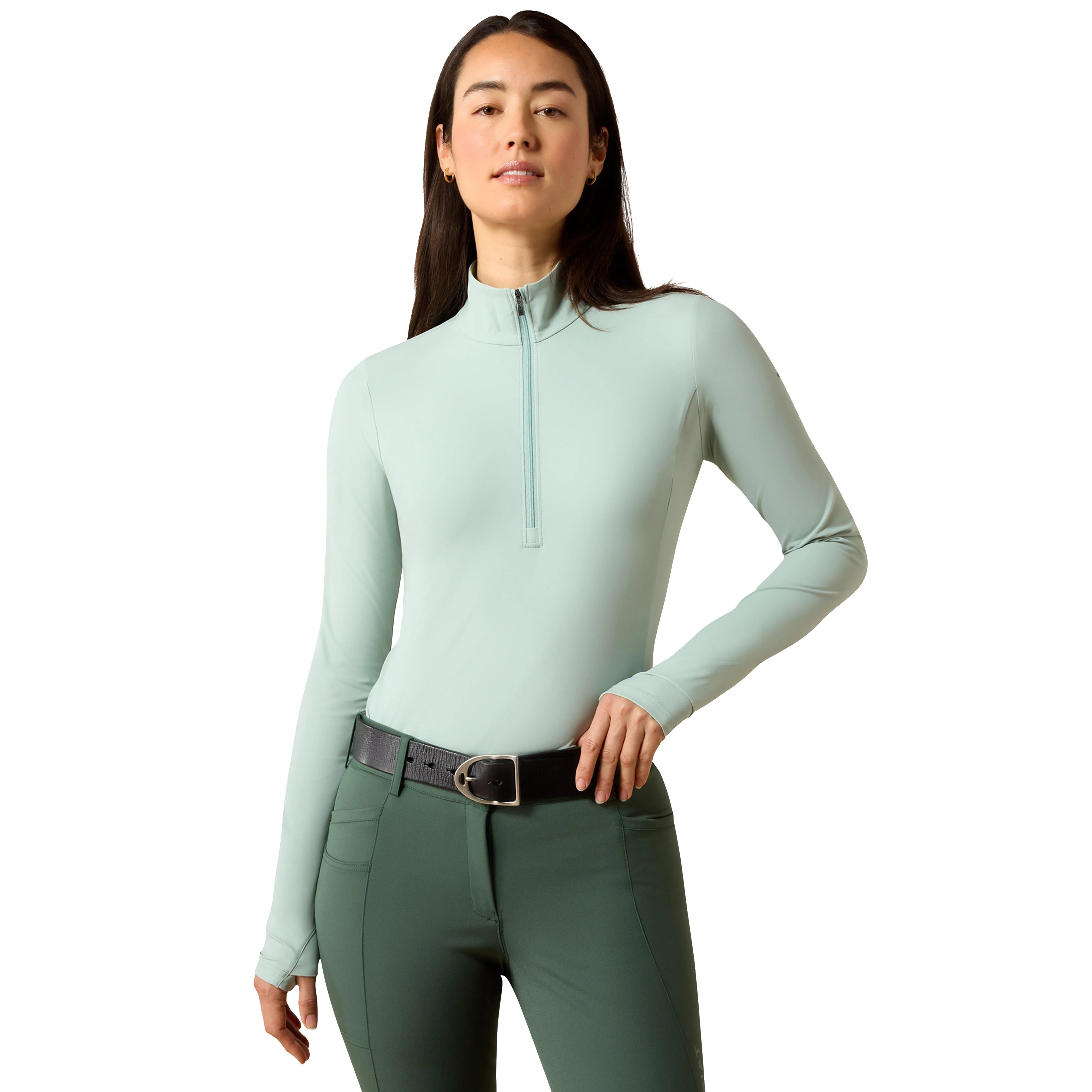 Women's SolVeil ½ Zip Baselayer Blue Surf - Image 6