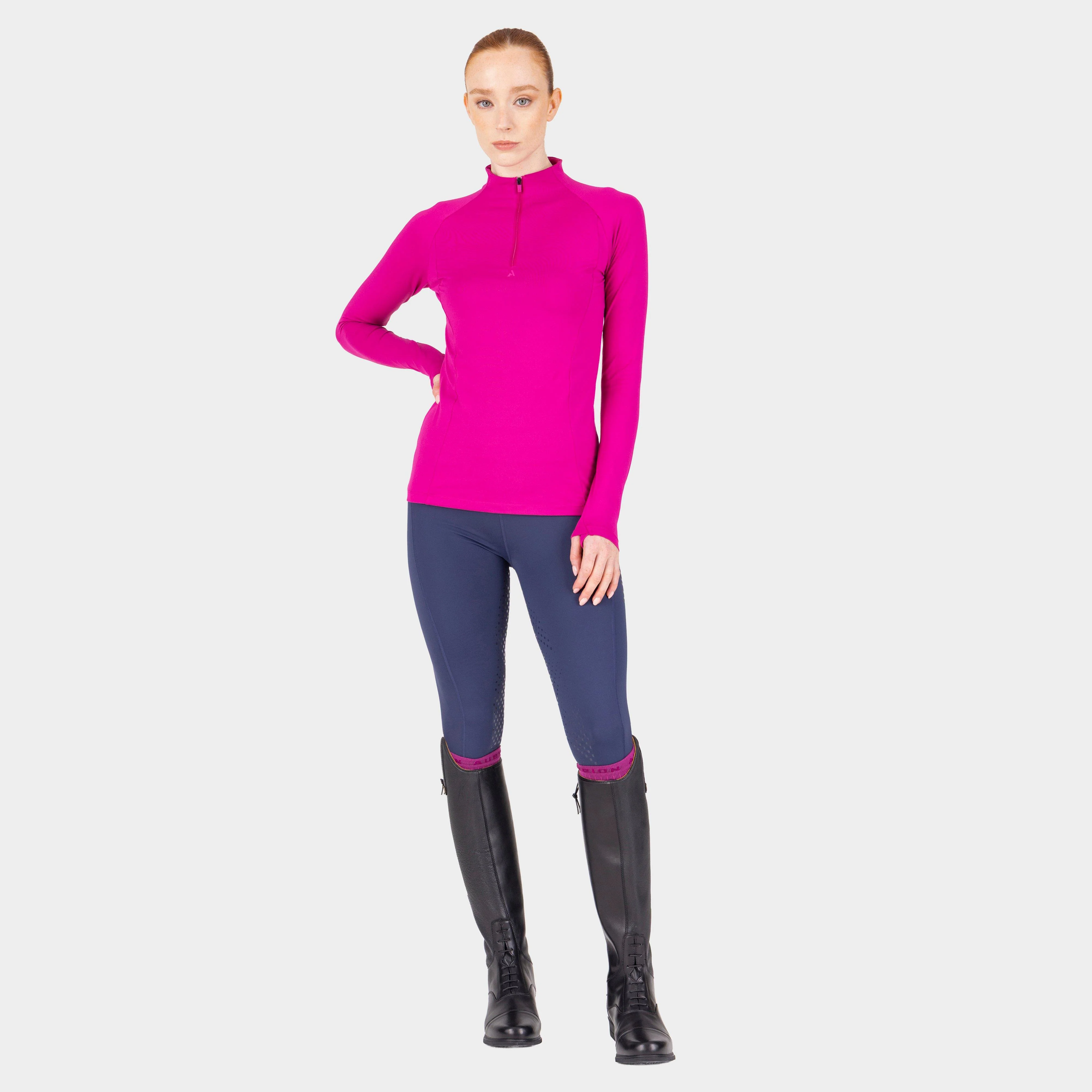Women's React Long Sleeve Base Layer Fuchsia - Image 2