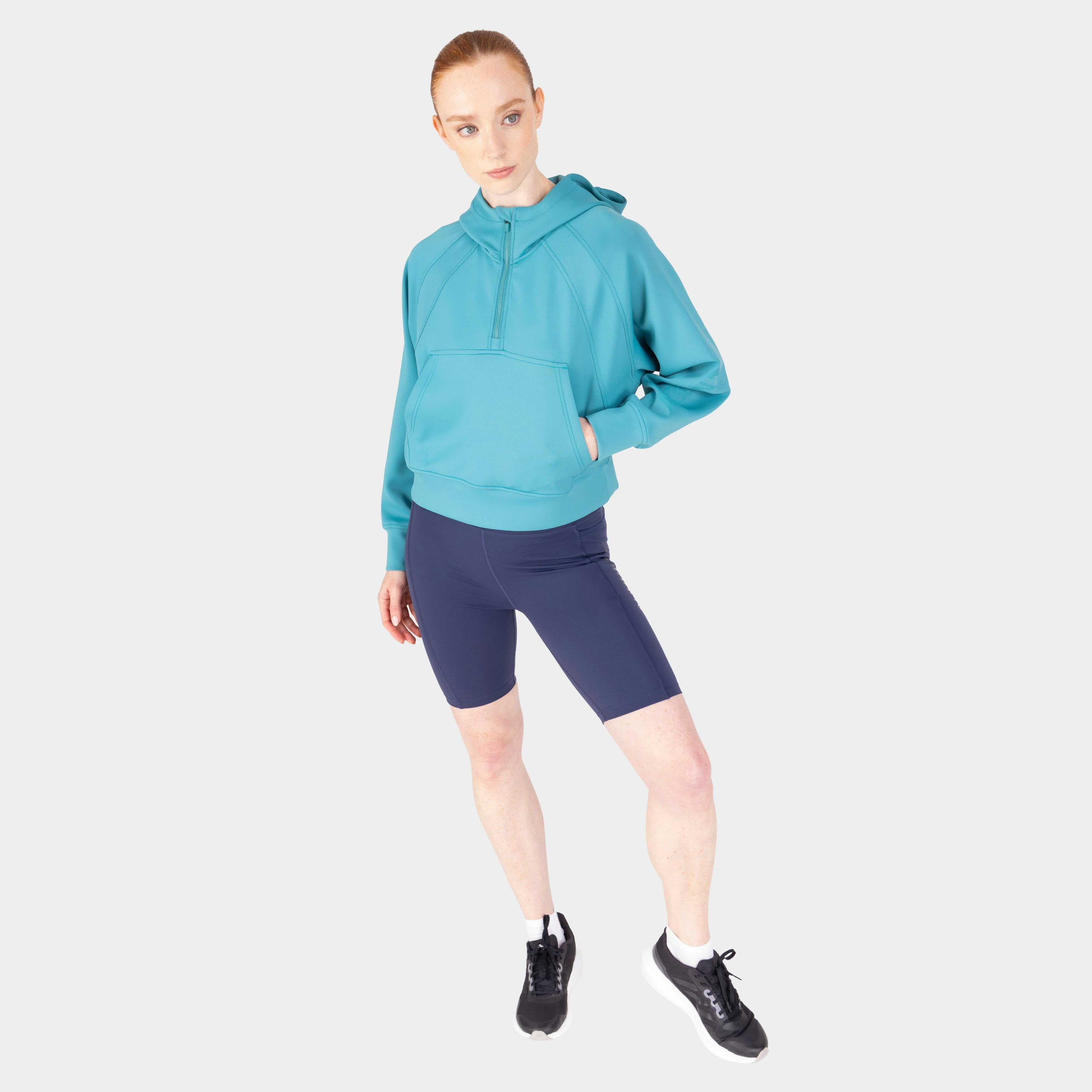 Women’s React Quarter Zip Hoodie Haze - Image 2
