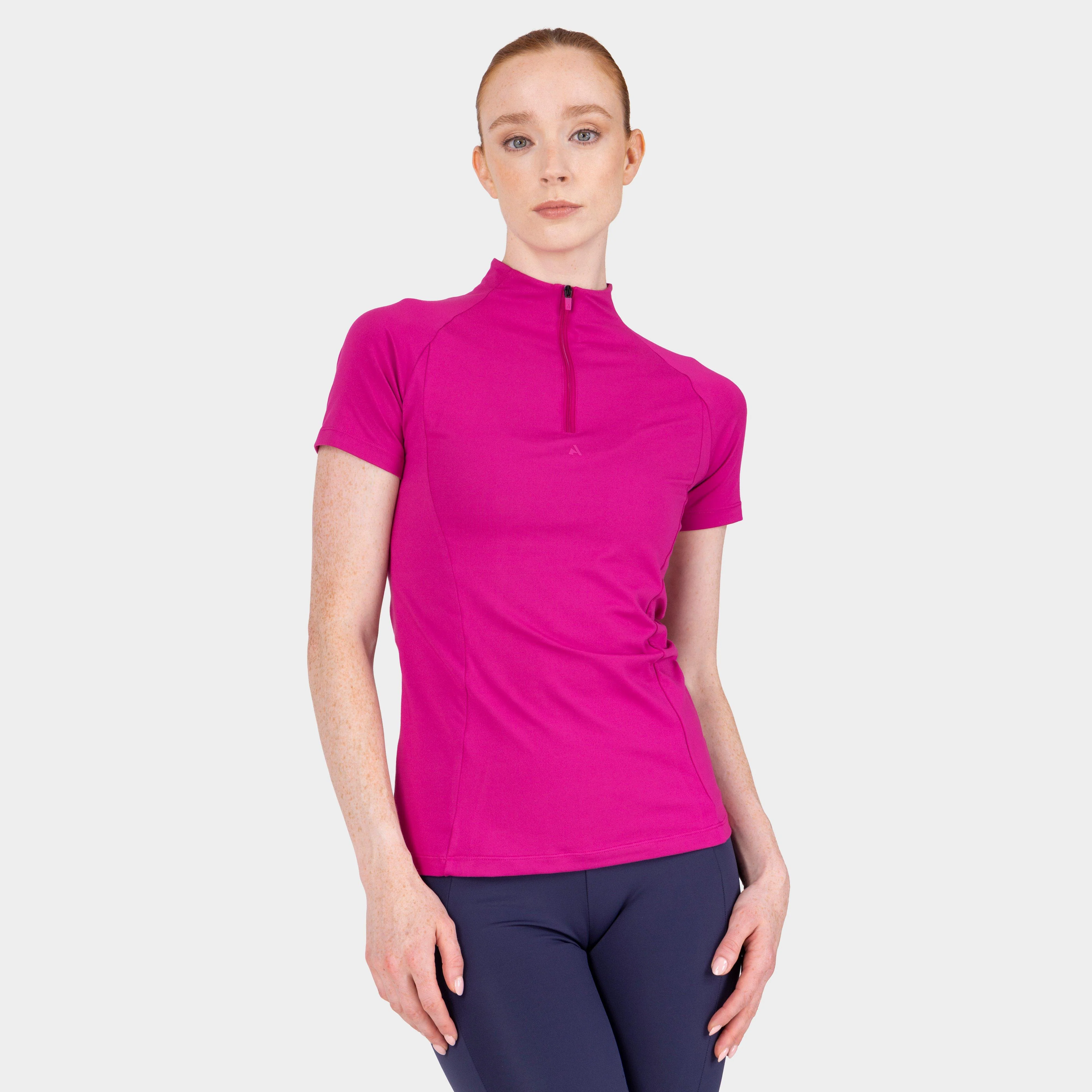 Women's React Short Sleeve Base Layer Fuchsia - Image 2