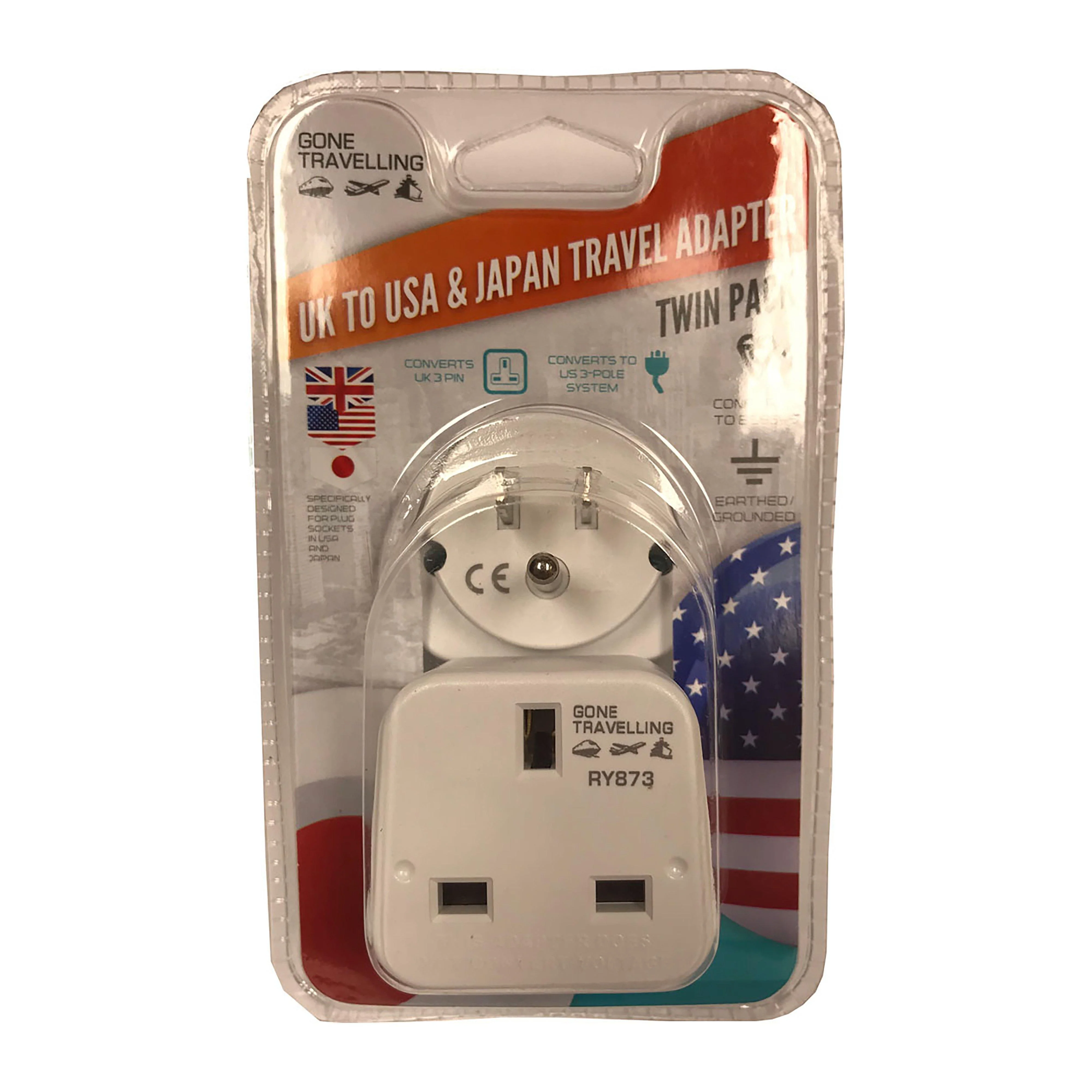 2pk Travel Adaptor - UK to USA & Japan - Image 2