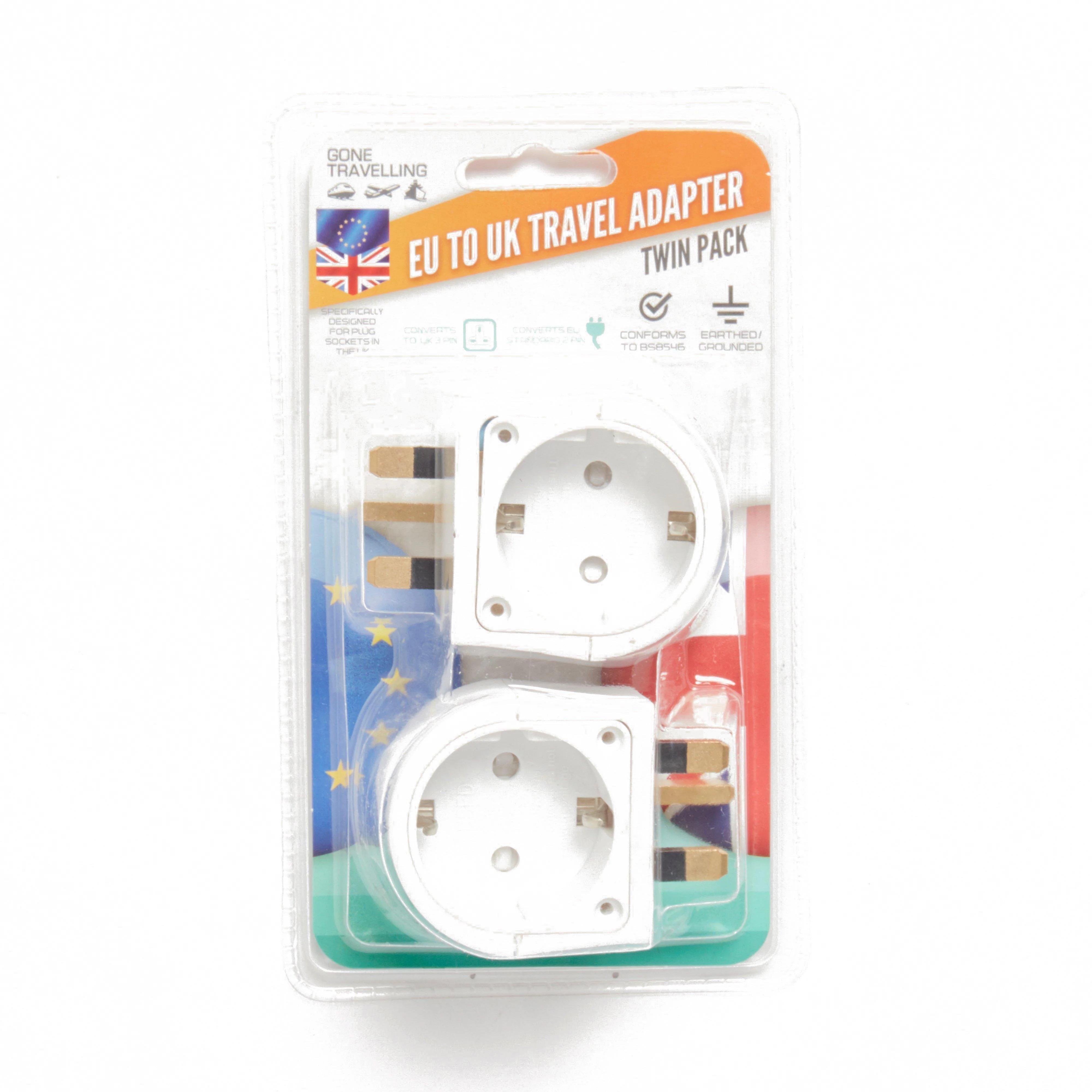Twin Pack Plug Adaptor EU to UK - Image 6