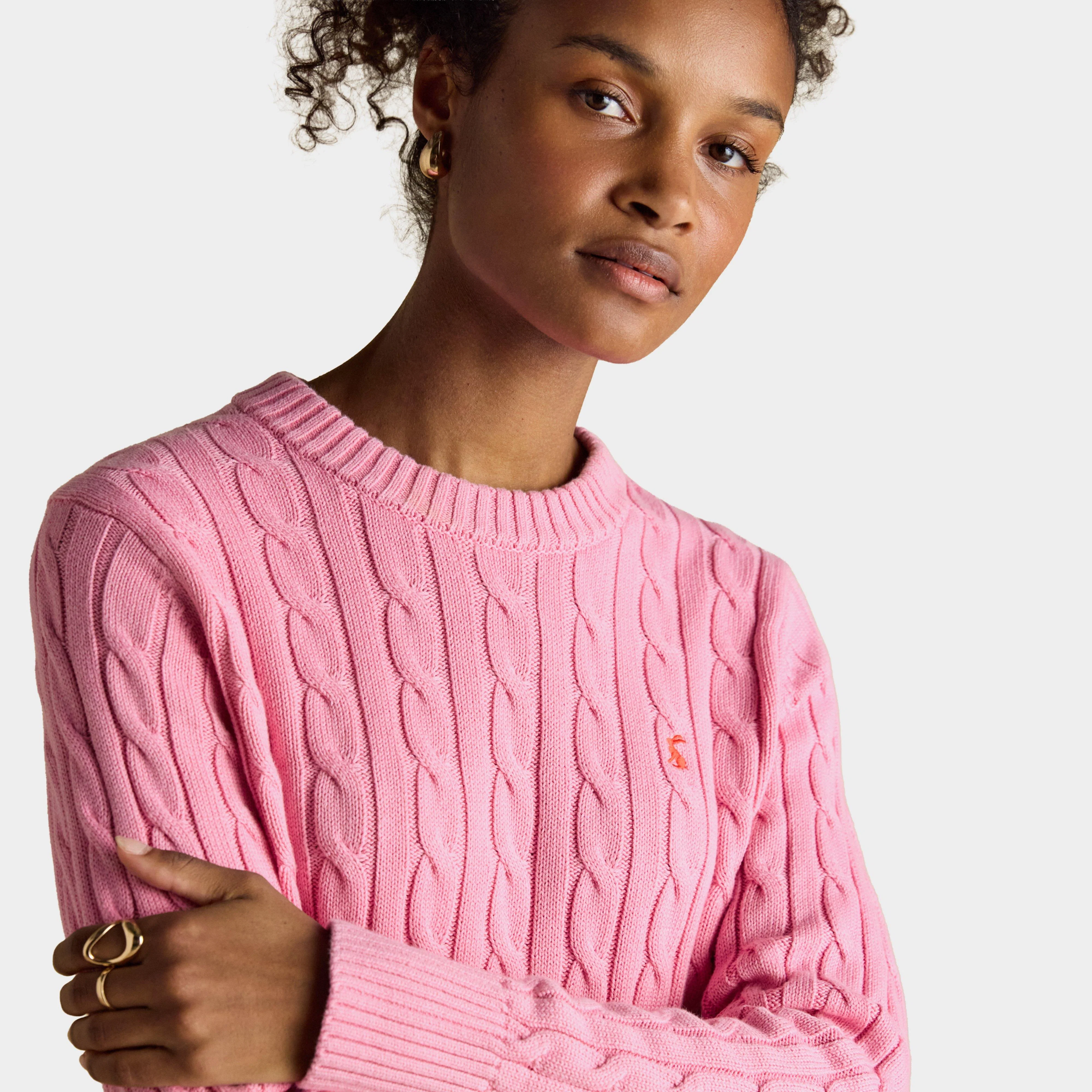 Classic Crew Neck Cotton Cable Knit Jumper - Image 3