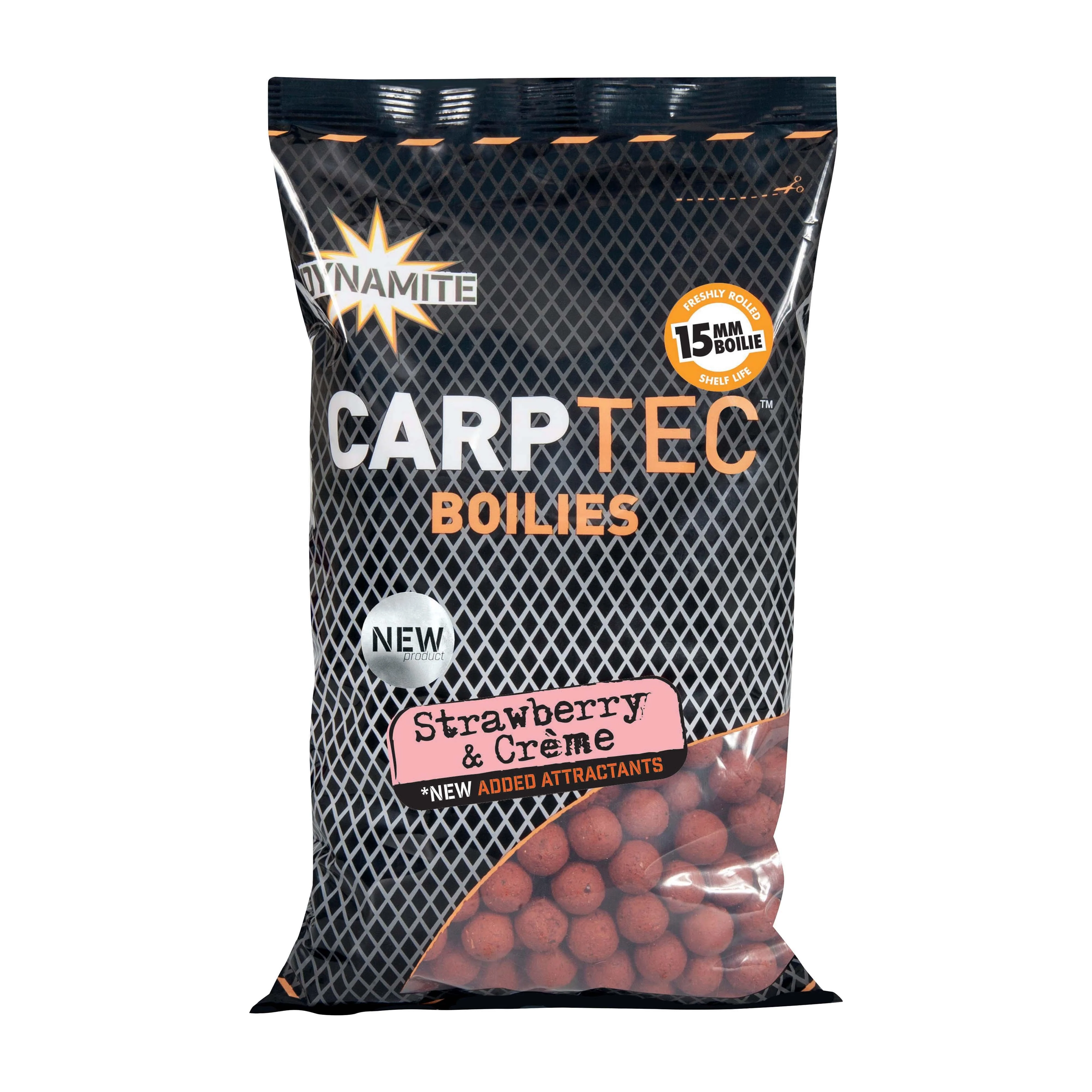 CarpTec Strawberry and Crème Boilies 15mm 900g - Image 2