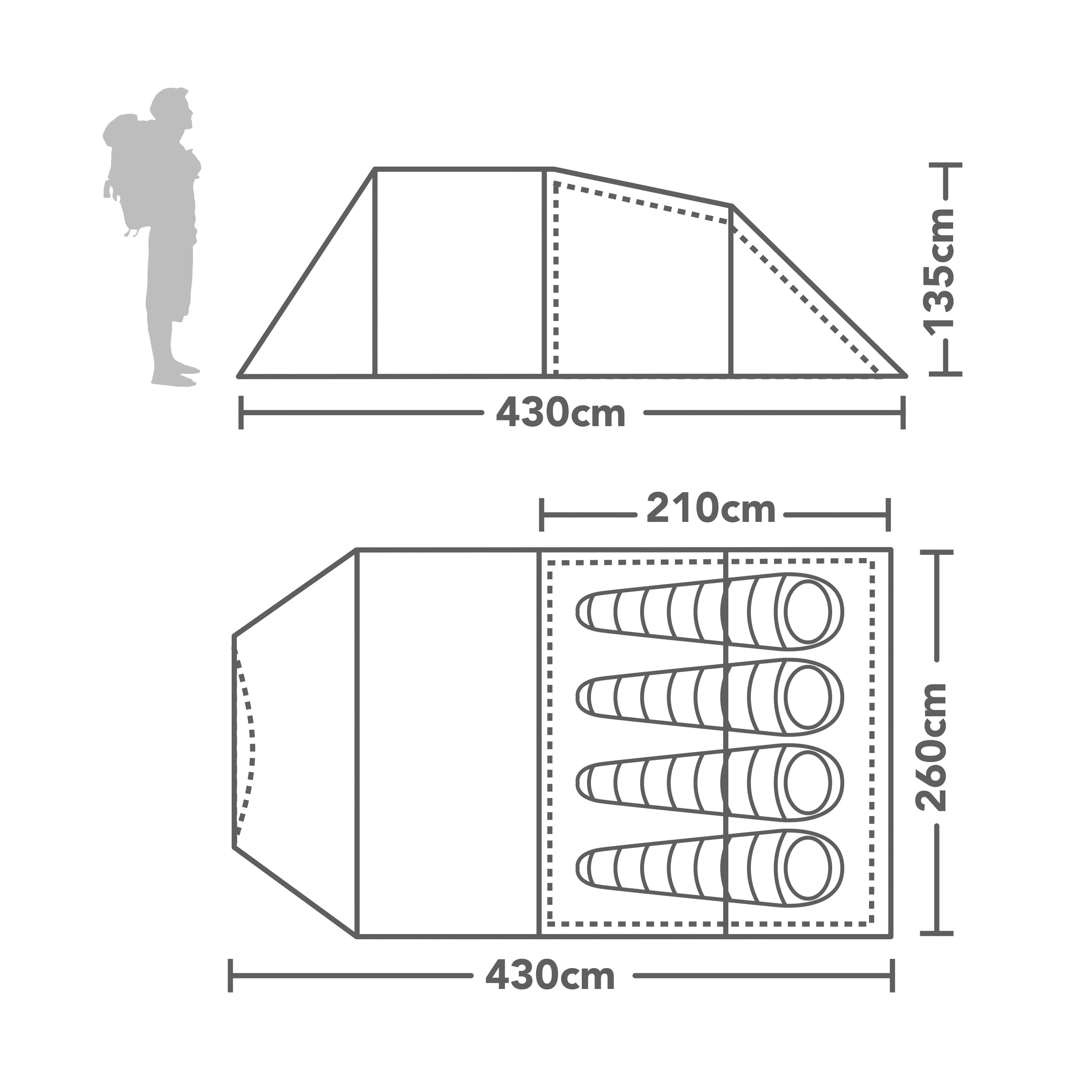 Genus 400L Air Tunnel Tent - Image 2