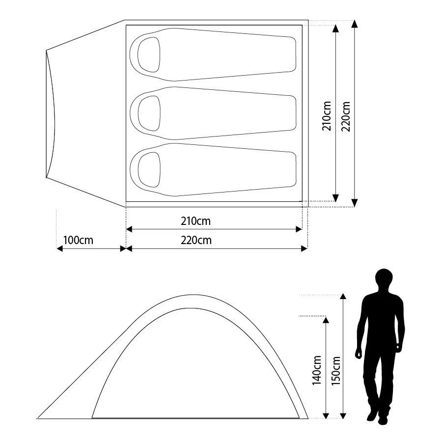 Tamar 3 Person Tent - Image 2