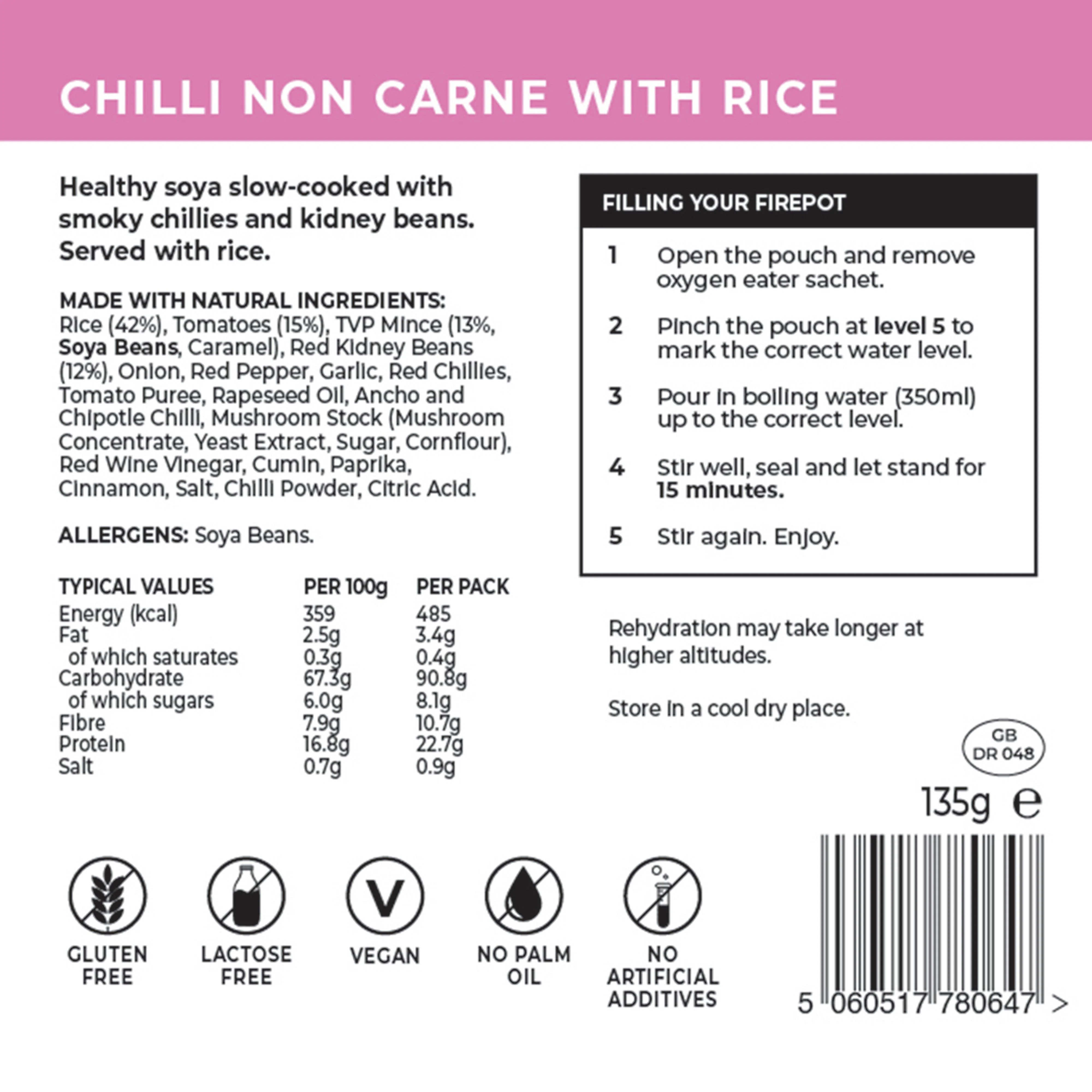 Chilli Non Carne With Rice - Image 2