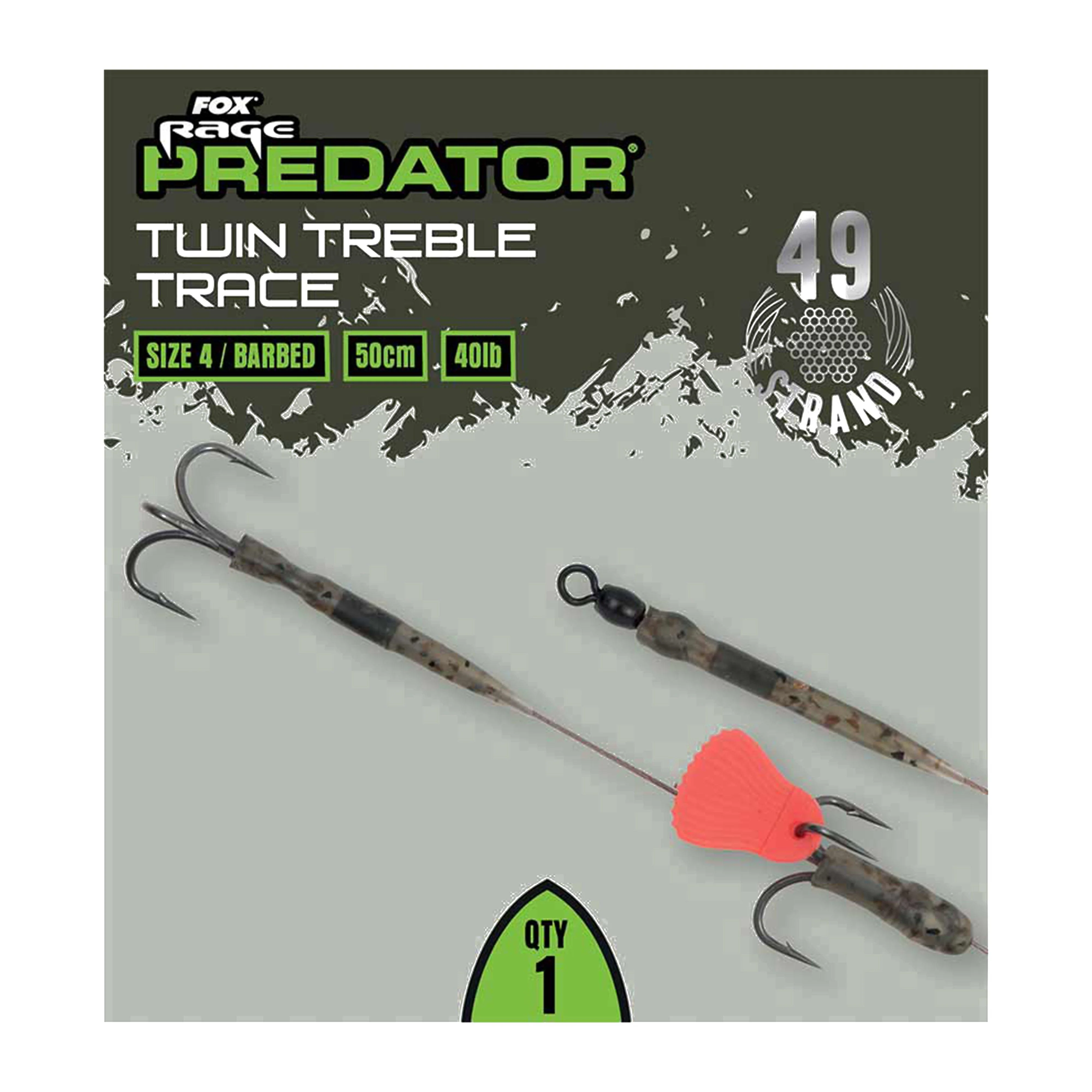 Predator Twin Treble Trace 52cm Size 4 Barbed - Image 5