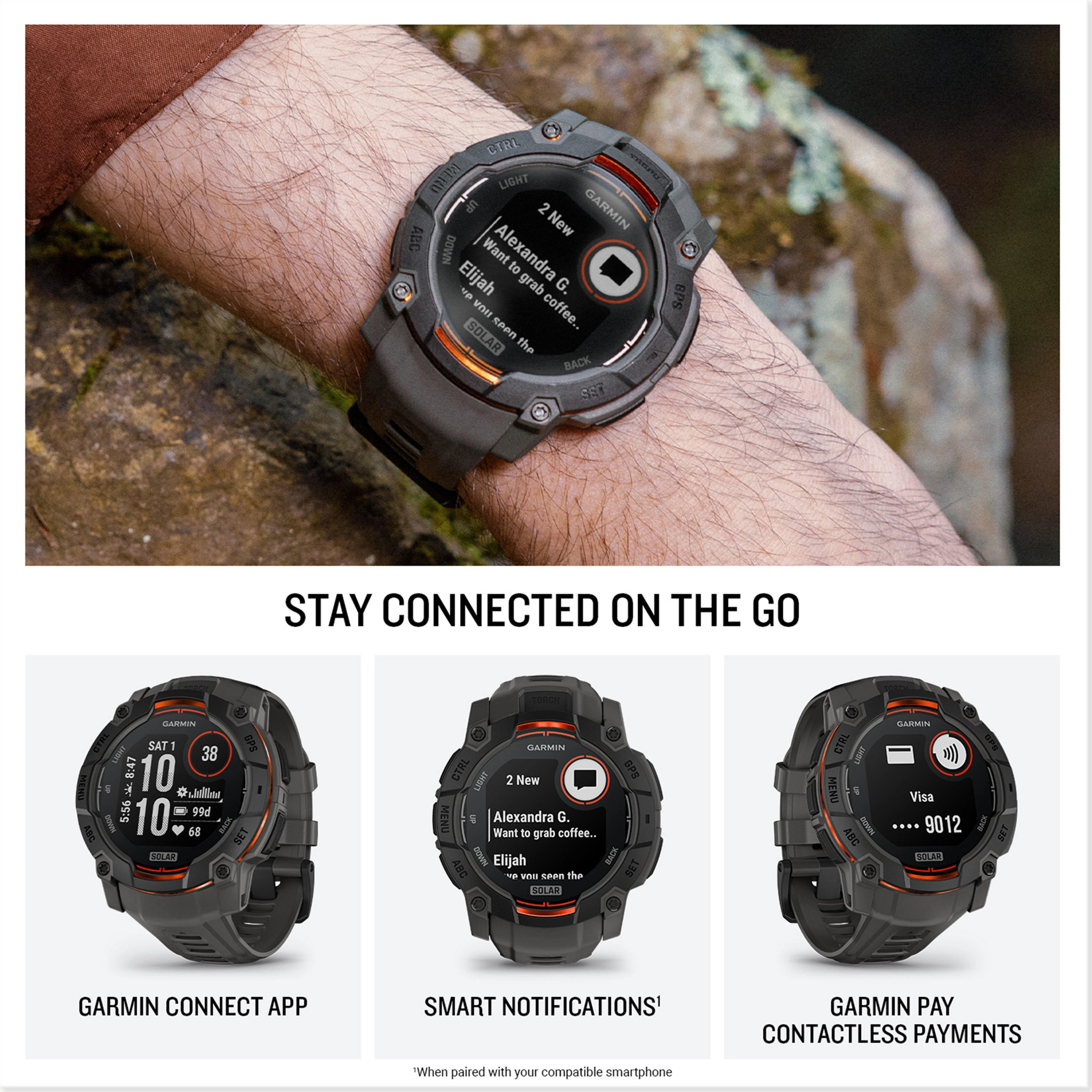 Instinct® 3 Solar 50mm Multi-Sport Smartwatch - Image 4