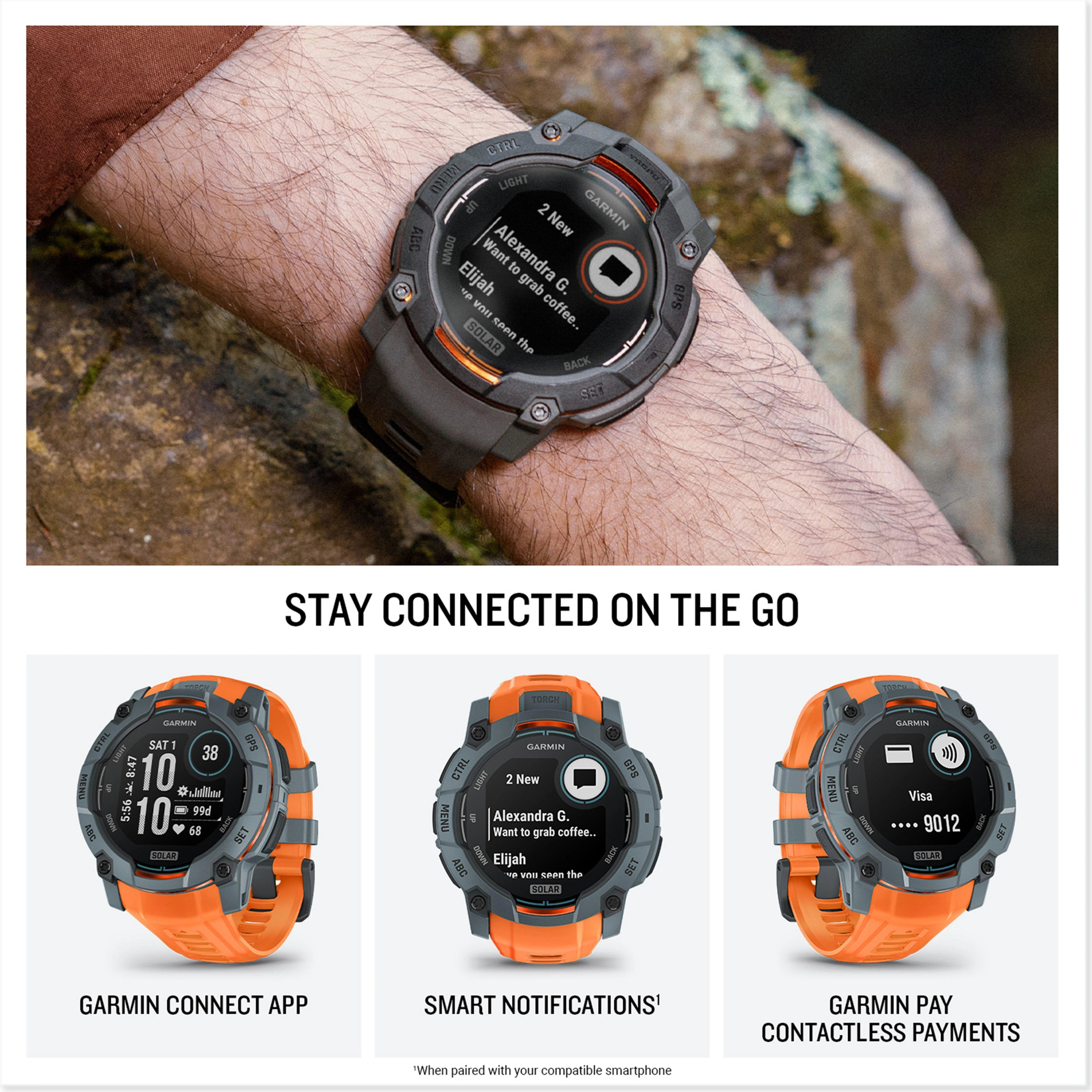 Instinct® 3 Solar 50mm Multi-Sport Smartwatch - Image 4