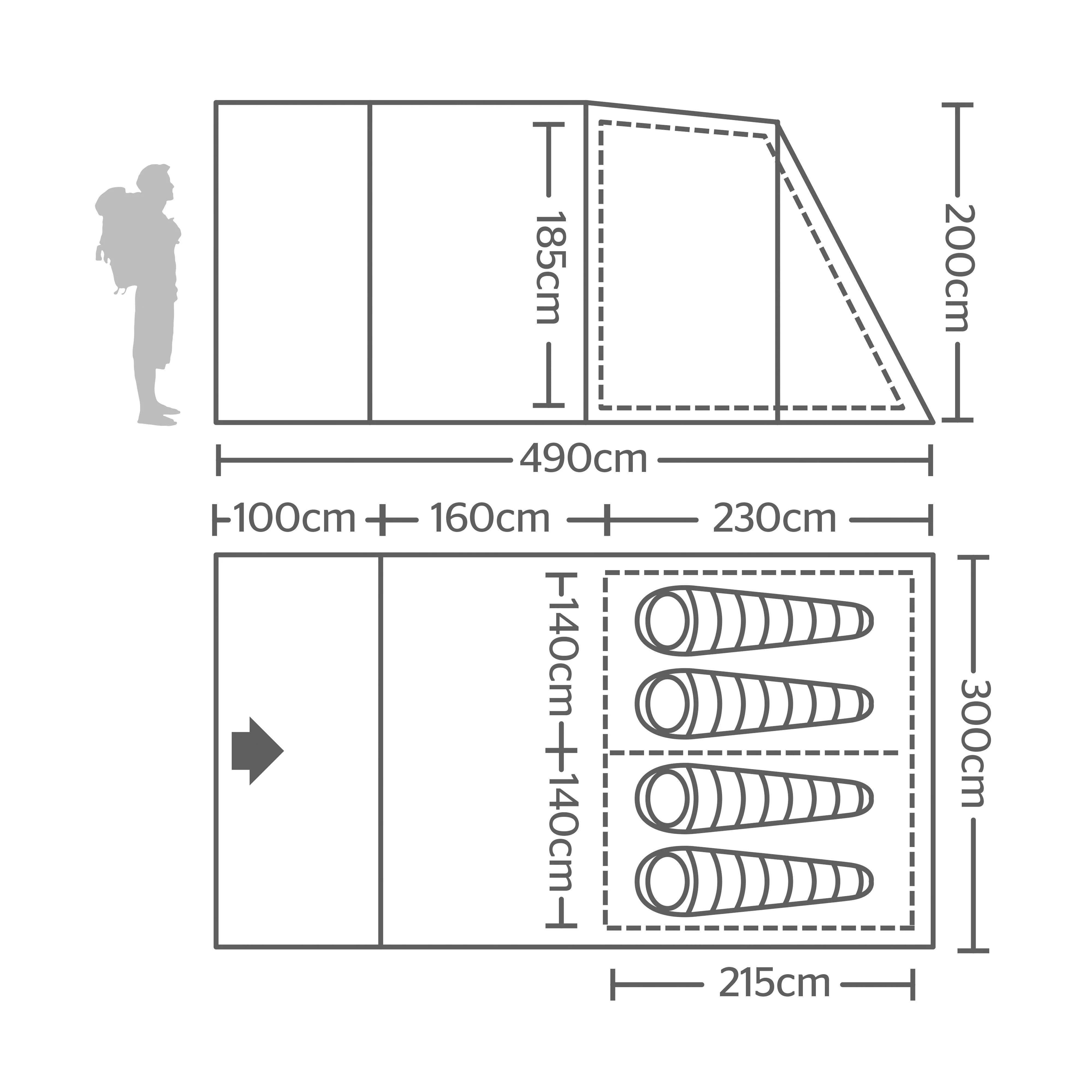 Refurbished Hampton 4 Eclipse Family Tent - Image 2