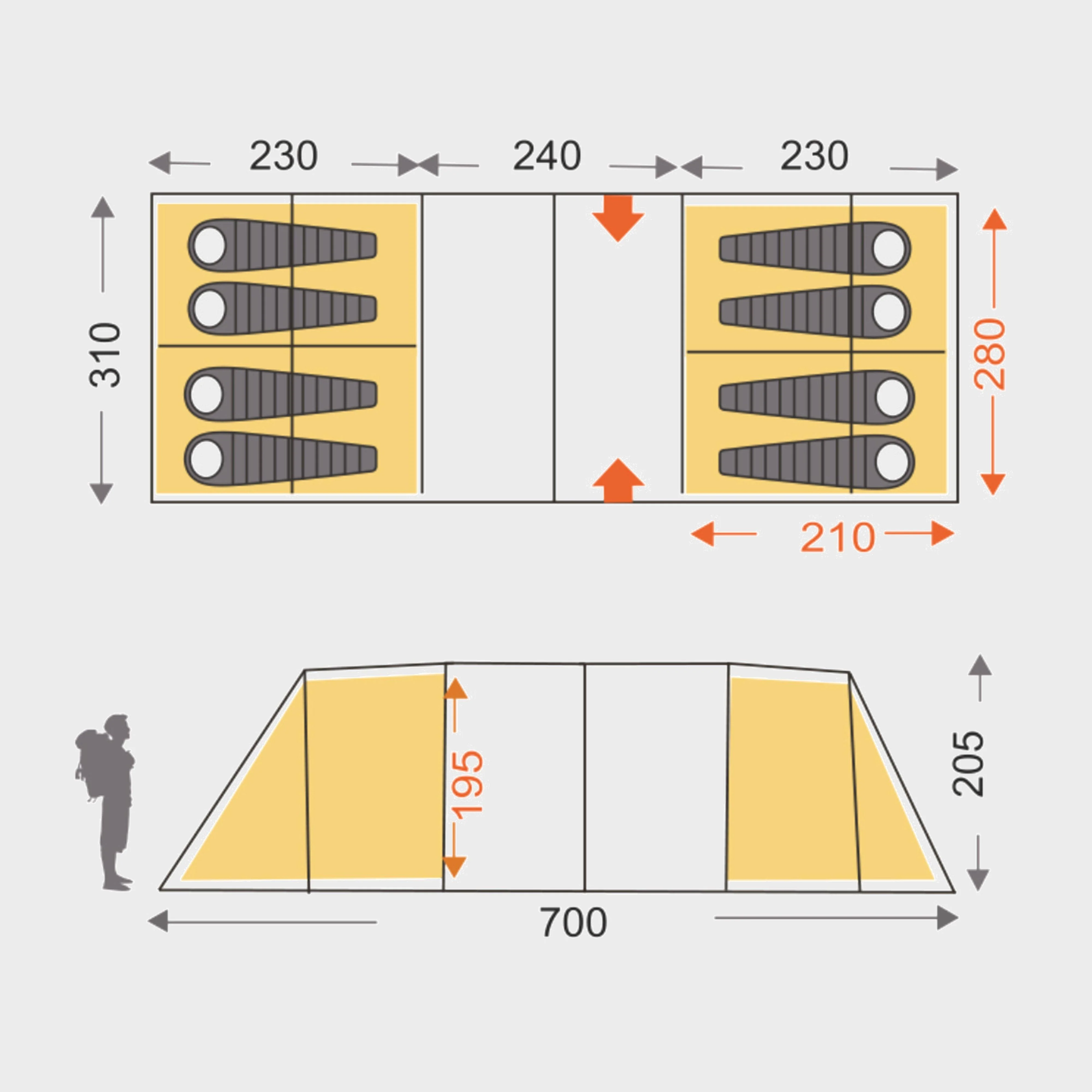 Refurbished Zenobia 8 Nightfall Tent - Image 2
