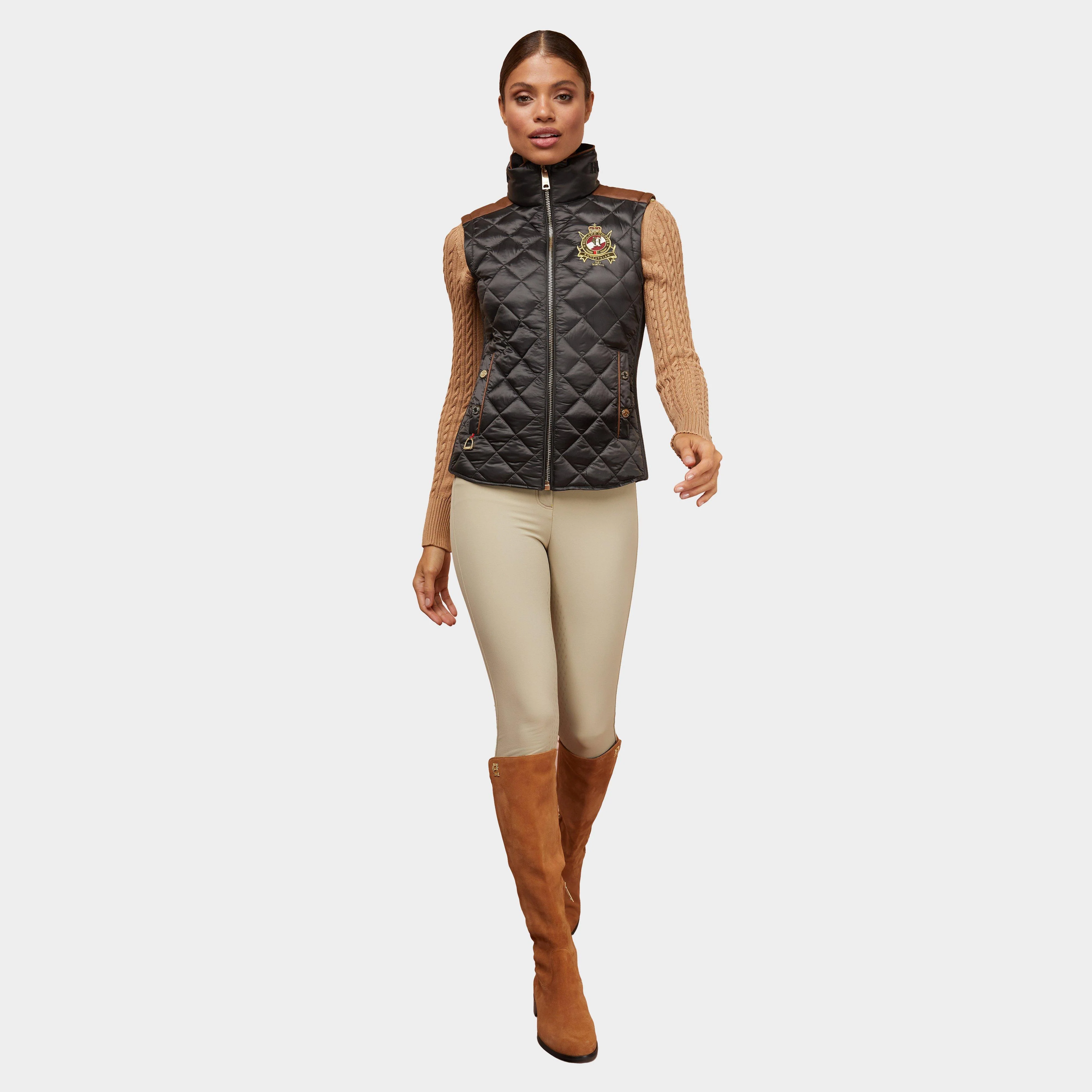 Women's Diamond Quilt Classic Gilet Khaki - Image 11