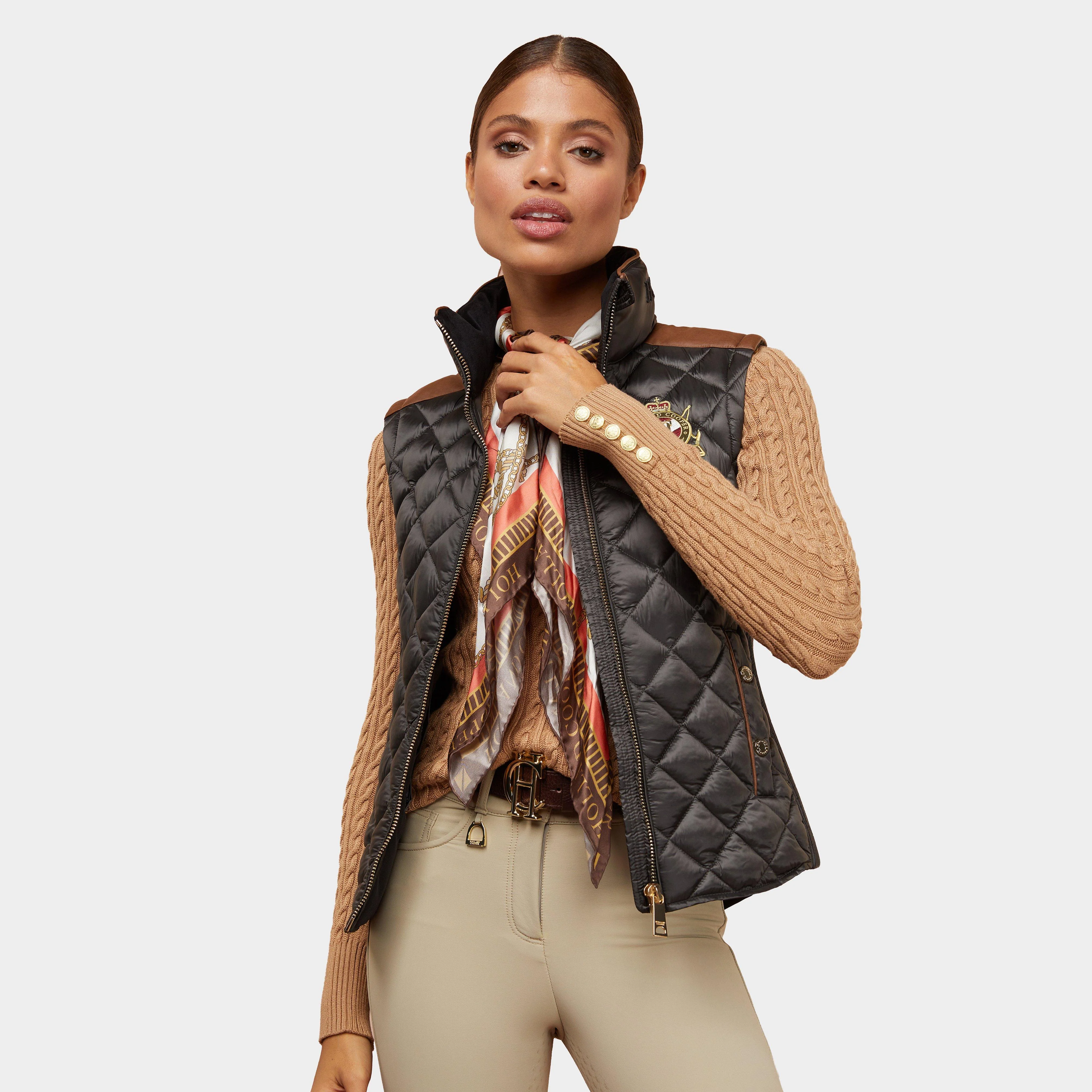 Women's Diamond Quilt Classic Gilet Khaki - Image 6