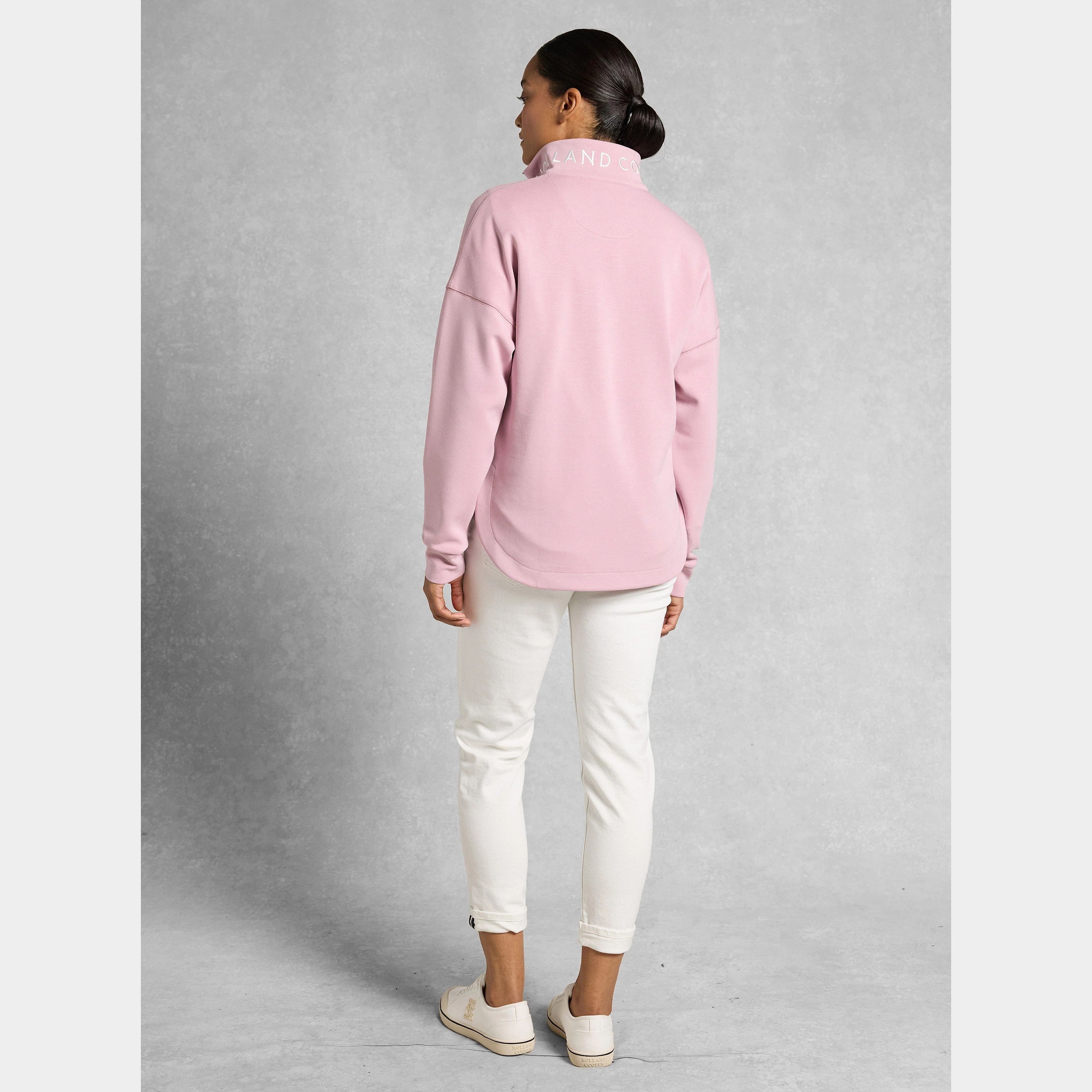 Women's Windsor Quarter Zip Sweat Dawn Pink - Image 3