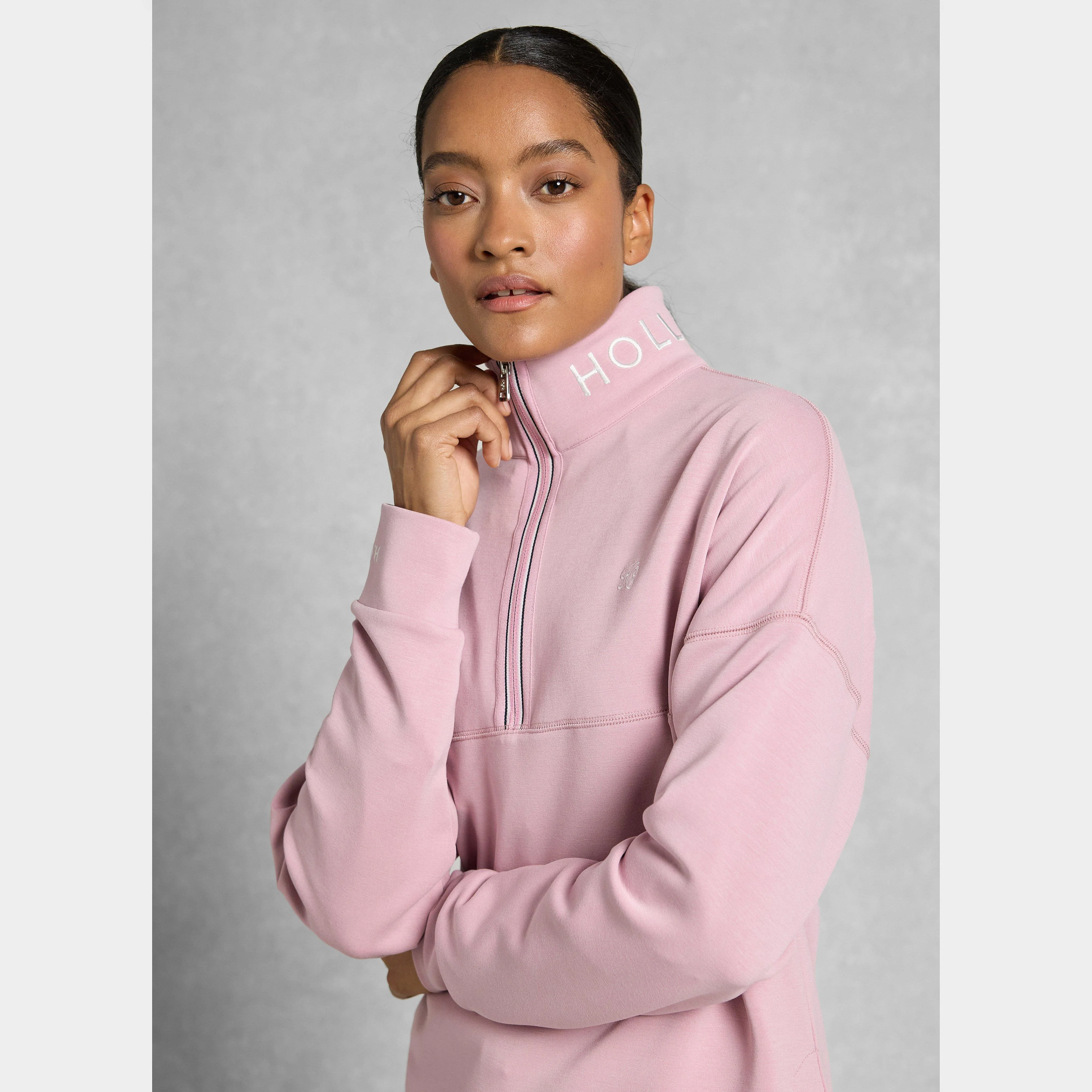 Women's Windsor Quarter Zip Sweat Dawn Pink - Image 4