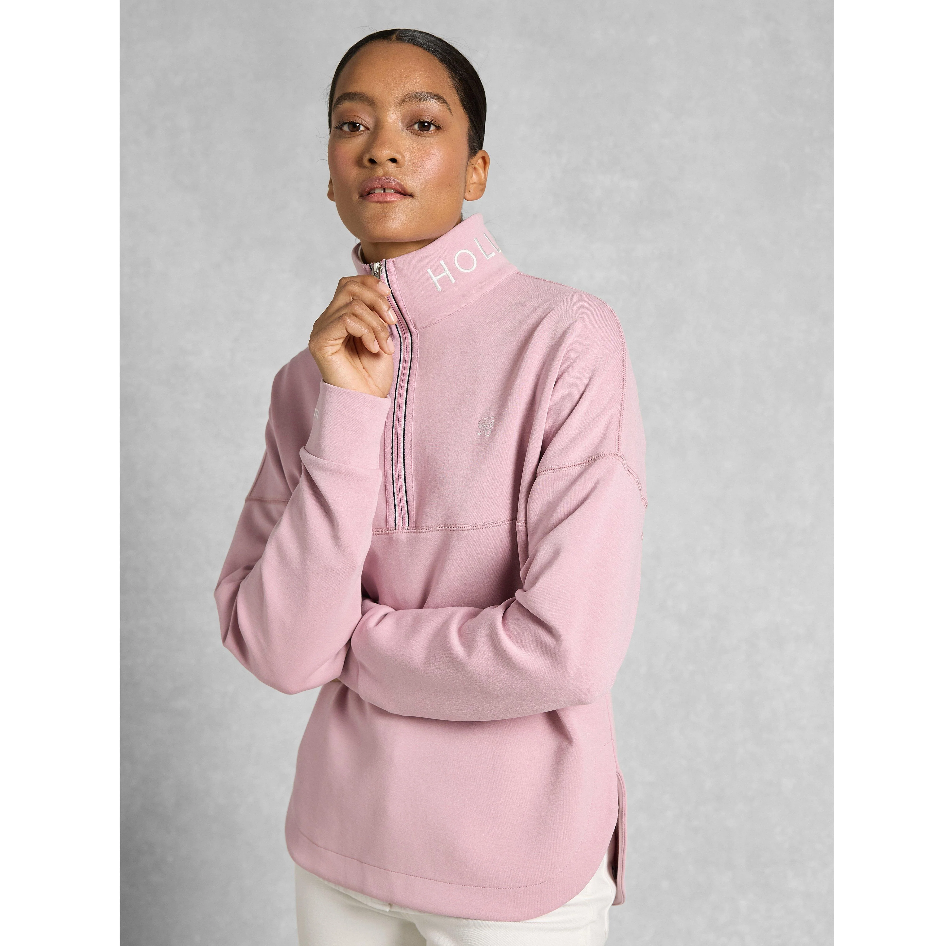 Women's Windsor Quarter Zip Sweat Dawn Pink - Image 6