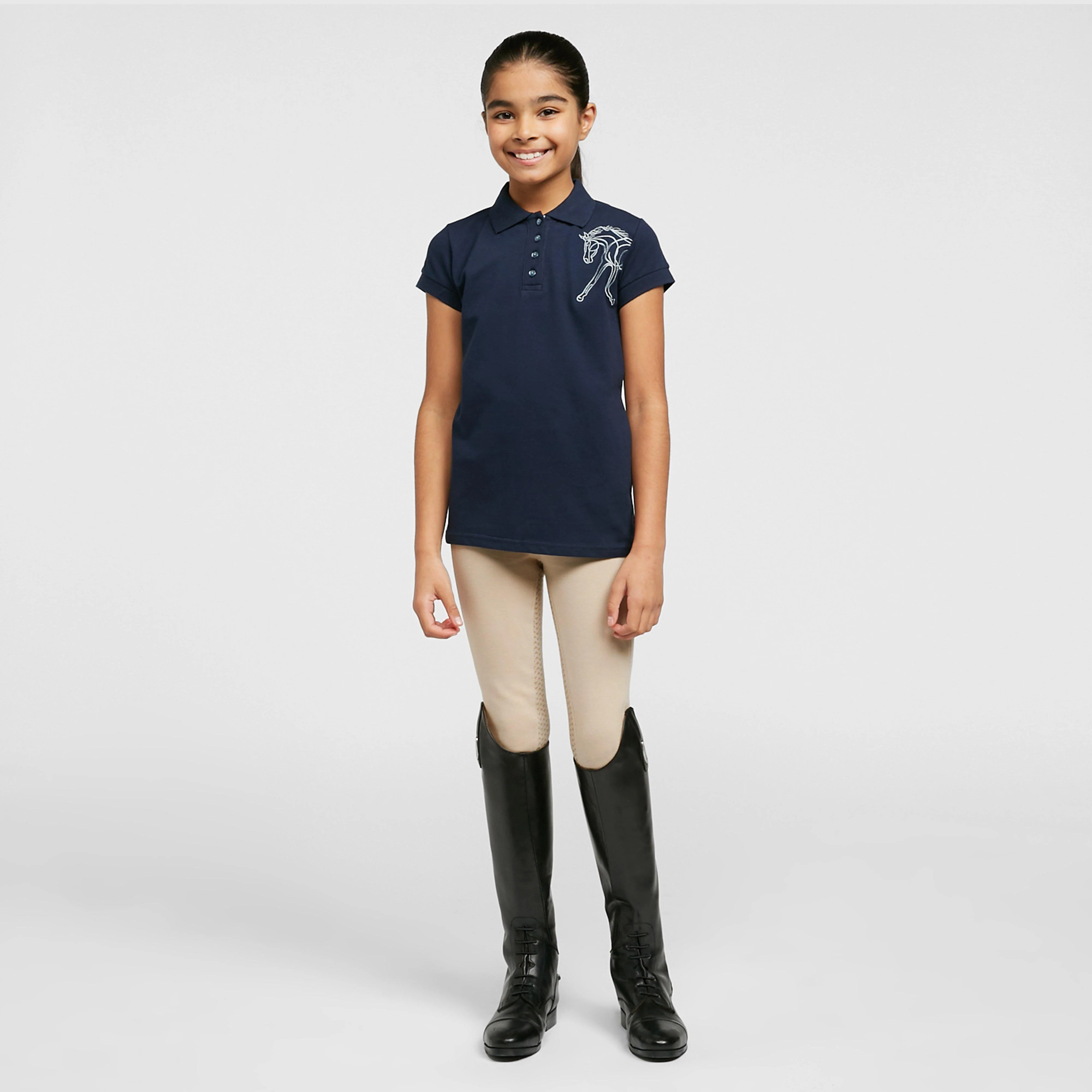 Girls Flamboro Polo Navy - Image 3