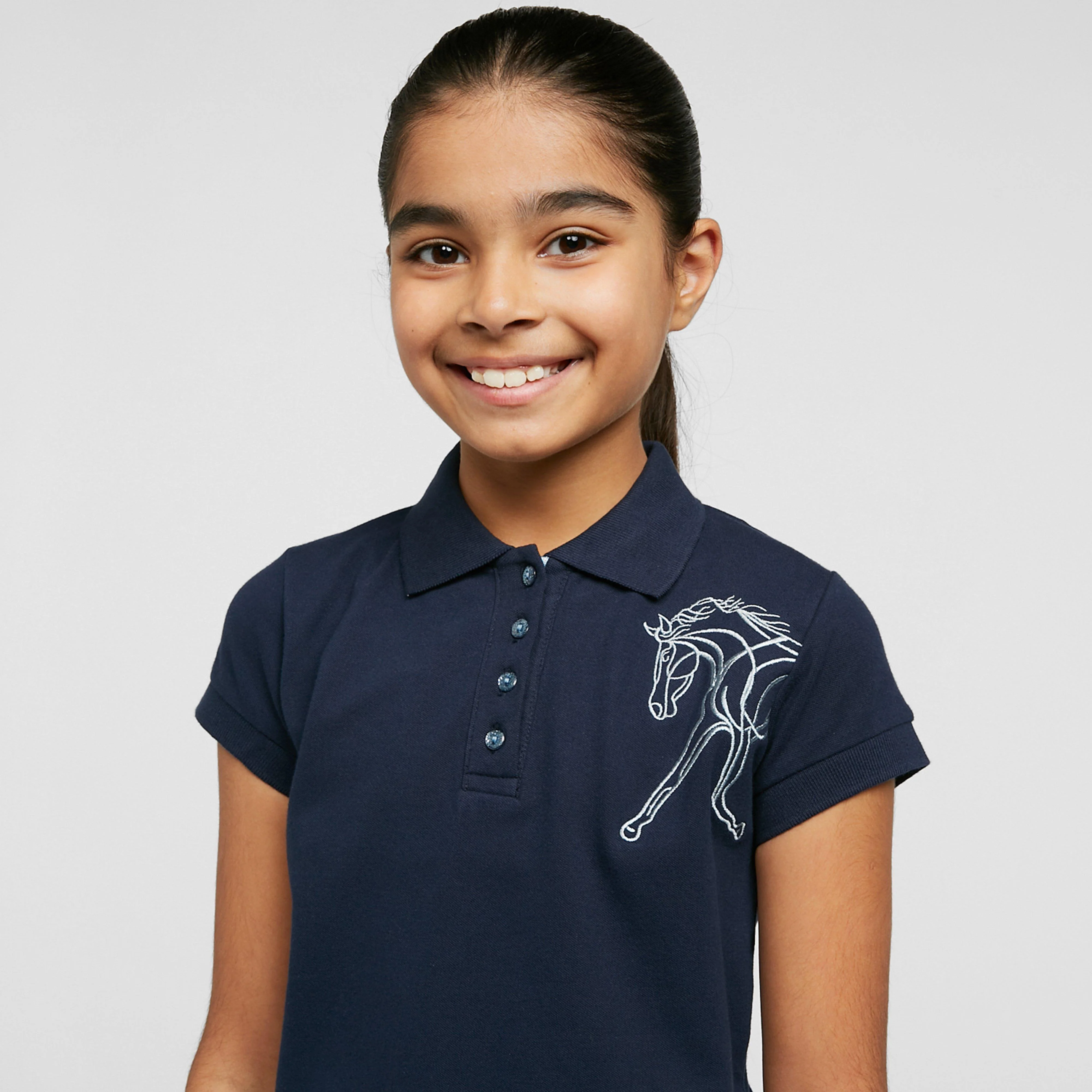 Girls Flamboro Polo Navy - Image 4