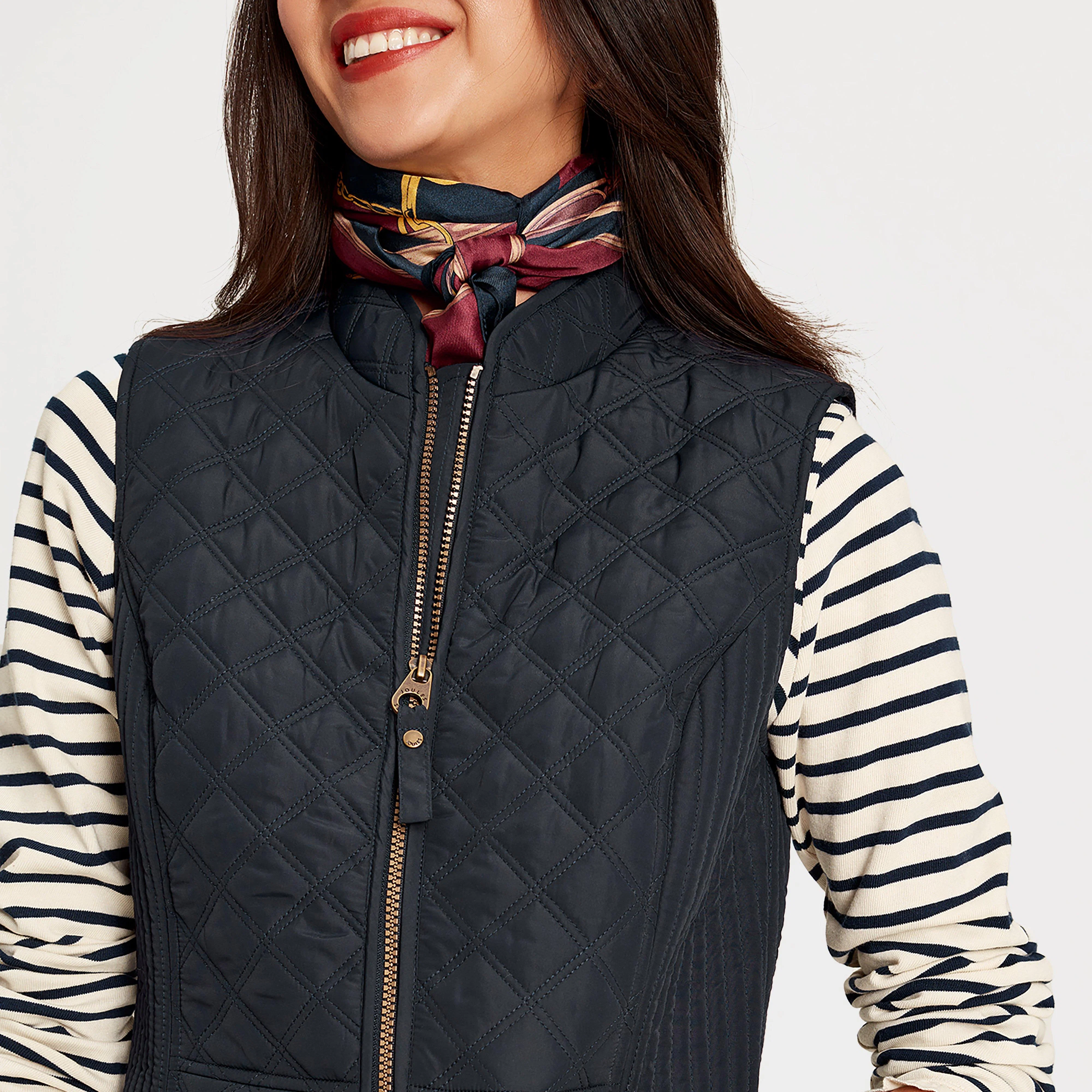 Womens Minx Showerproof Diamond Quilted Gilet Navy Blue - Image 2