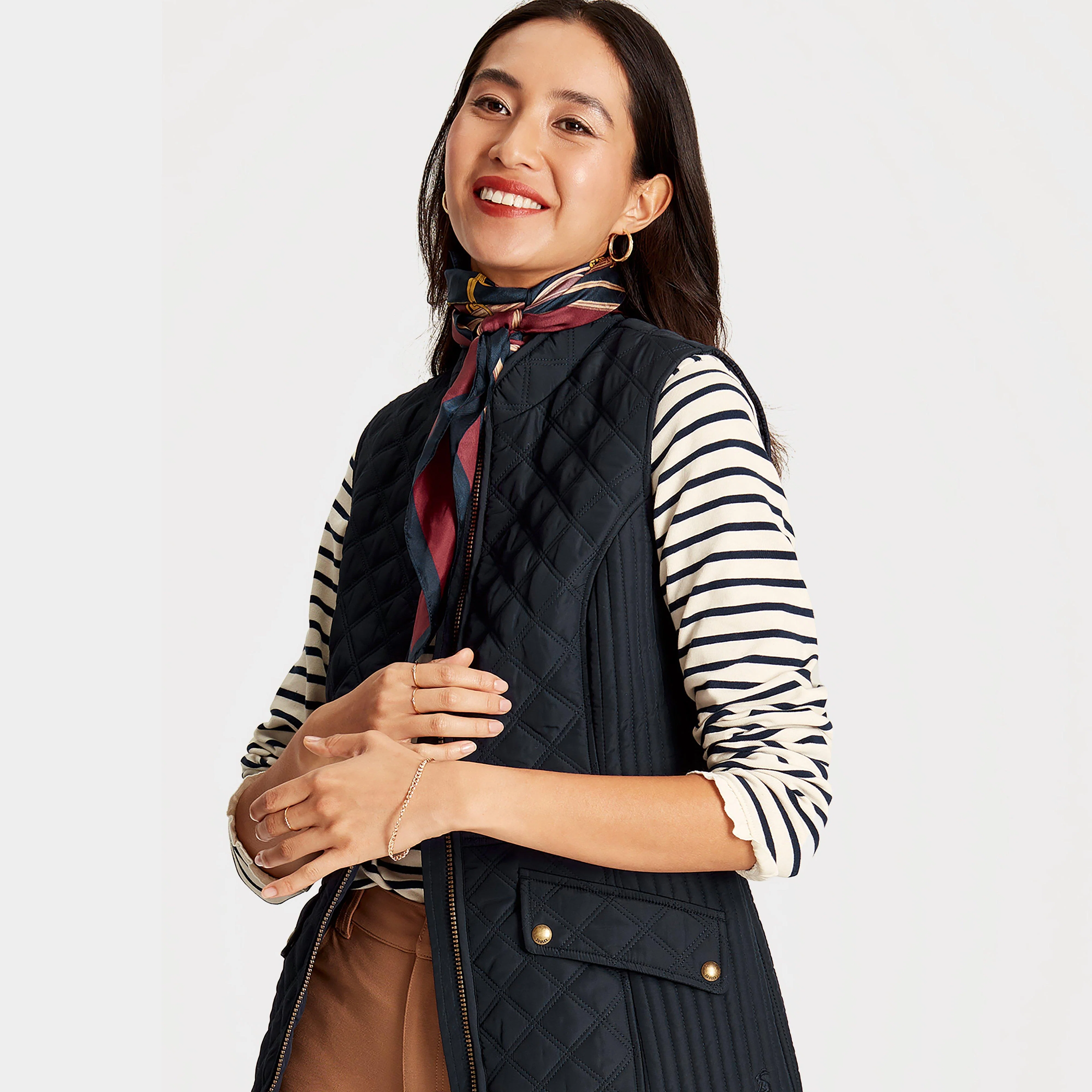Womens Minx Showerproof Diamond Quilted Gilet Navy Blue - Image 4