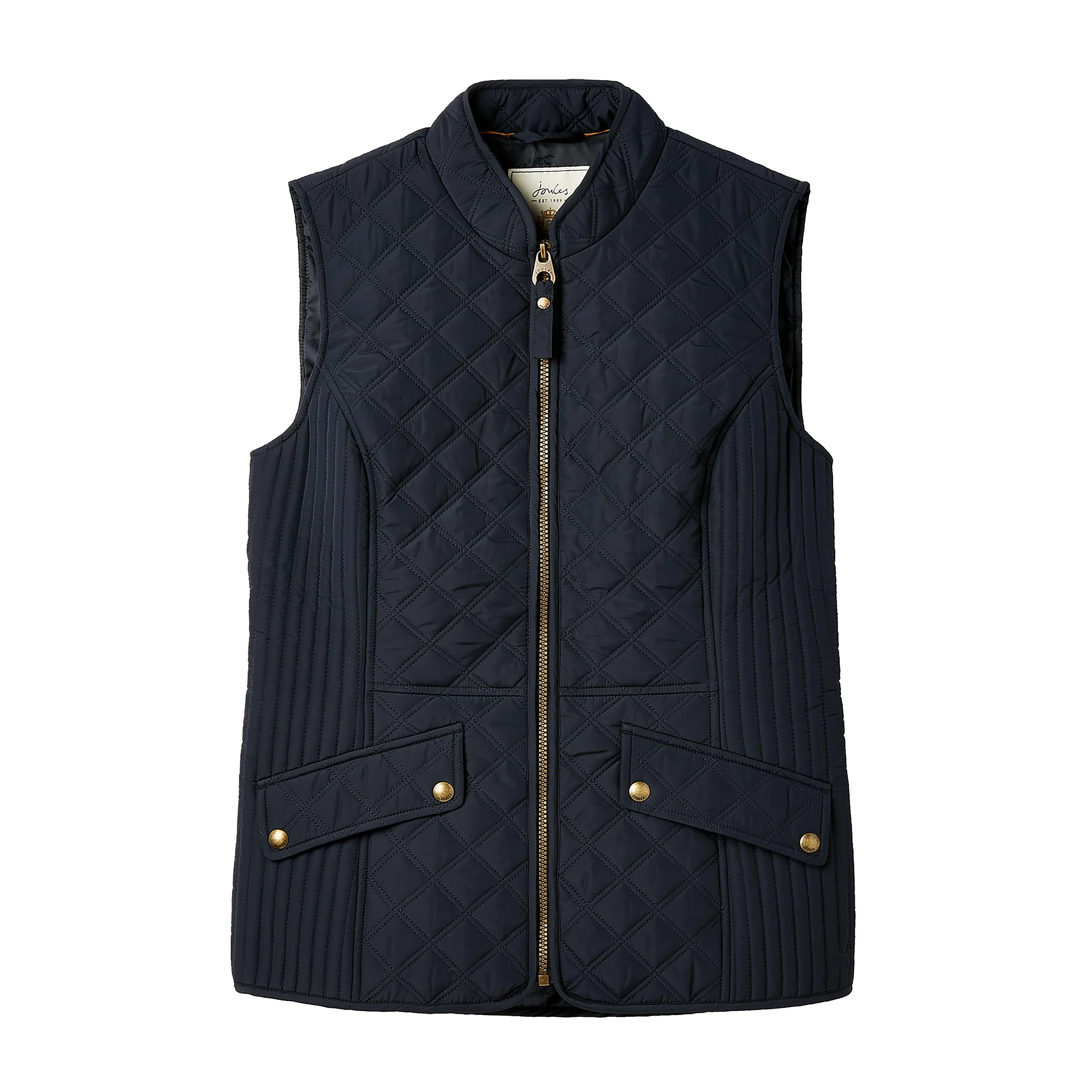 Womens Minx Showerproof Diamond Quilted Gilet Navy Blue - Image 5