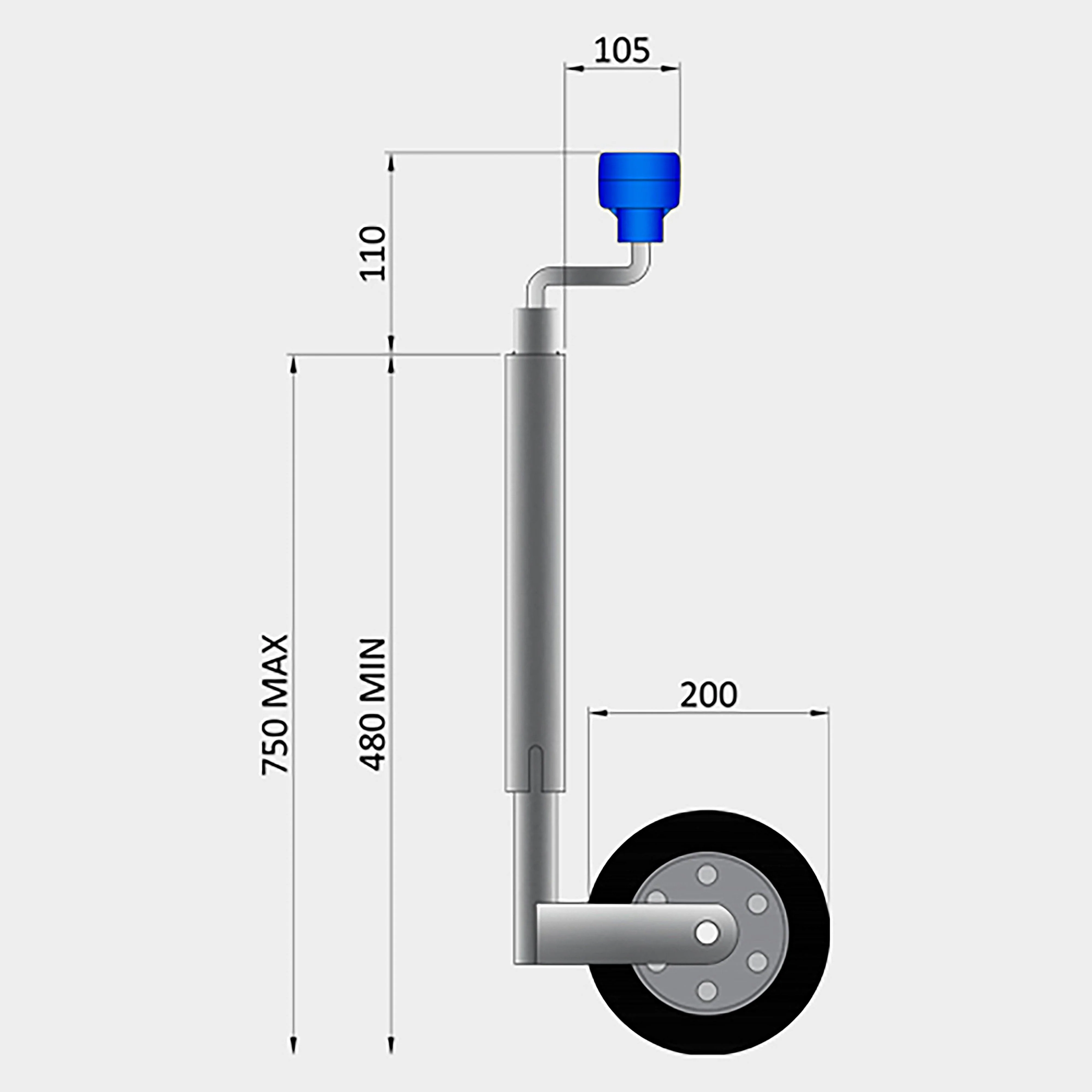 42mm 100kg Jockey Wheel - Image 2