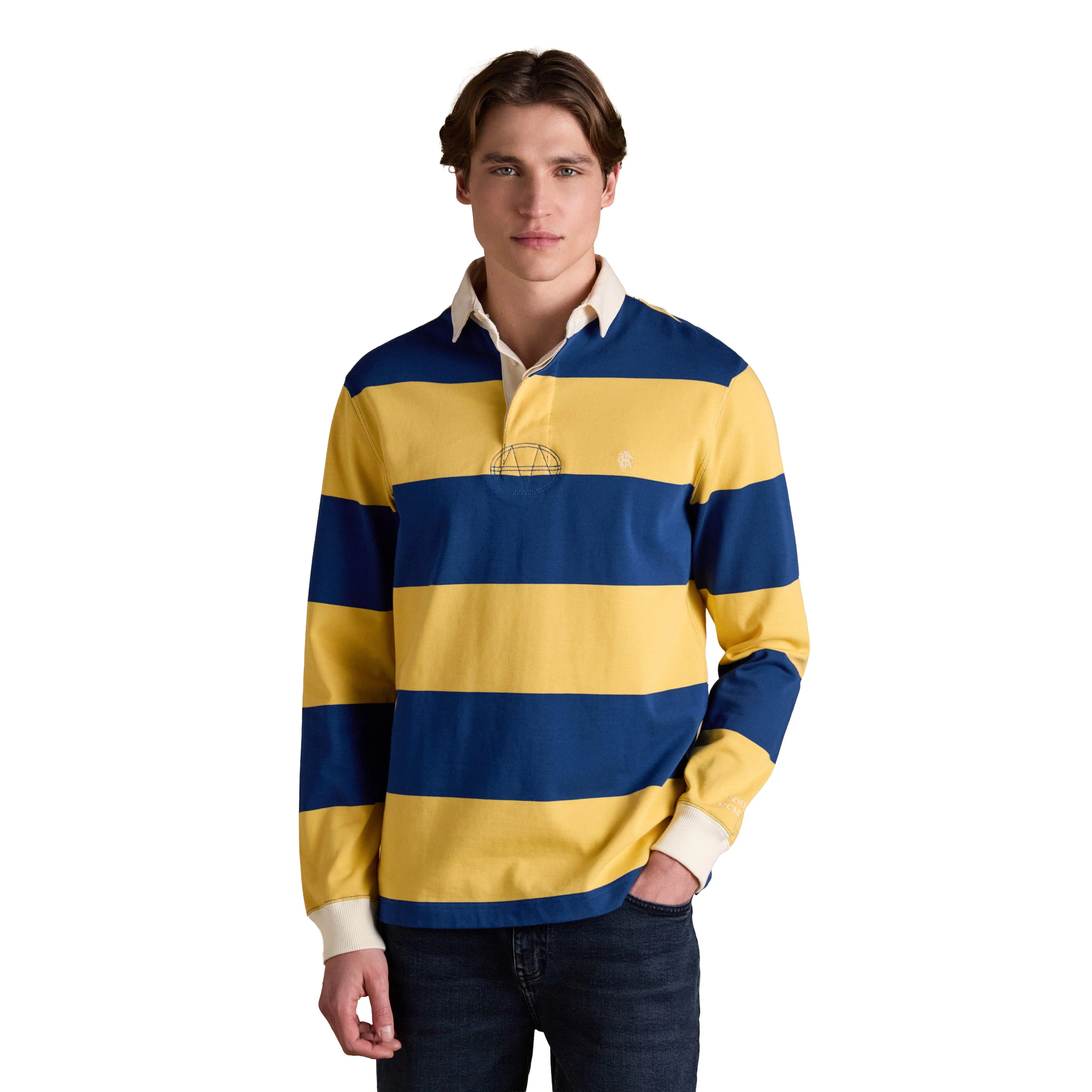 Men's Striped Long Sleeve Rugby Shirt - Image 10