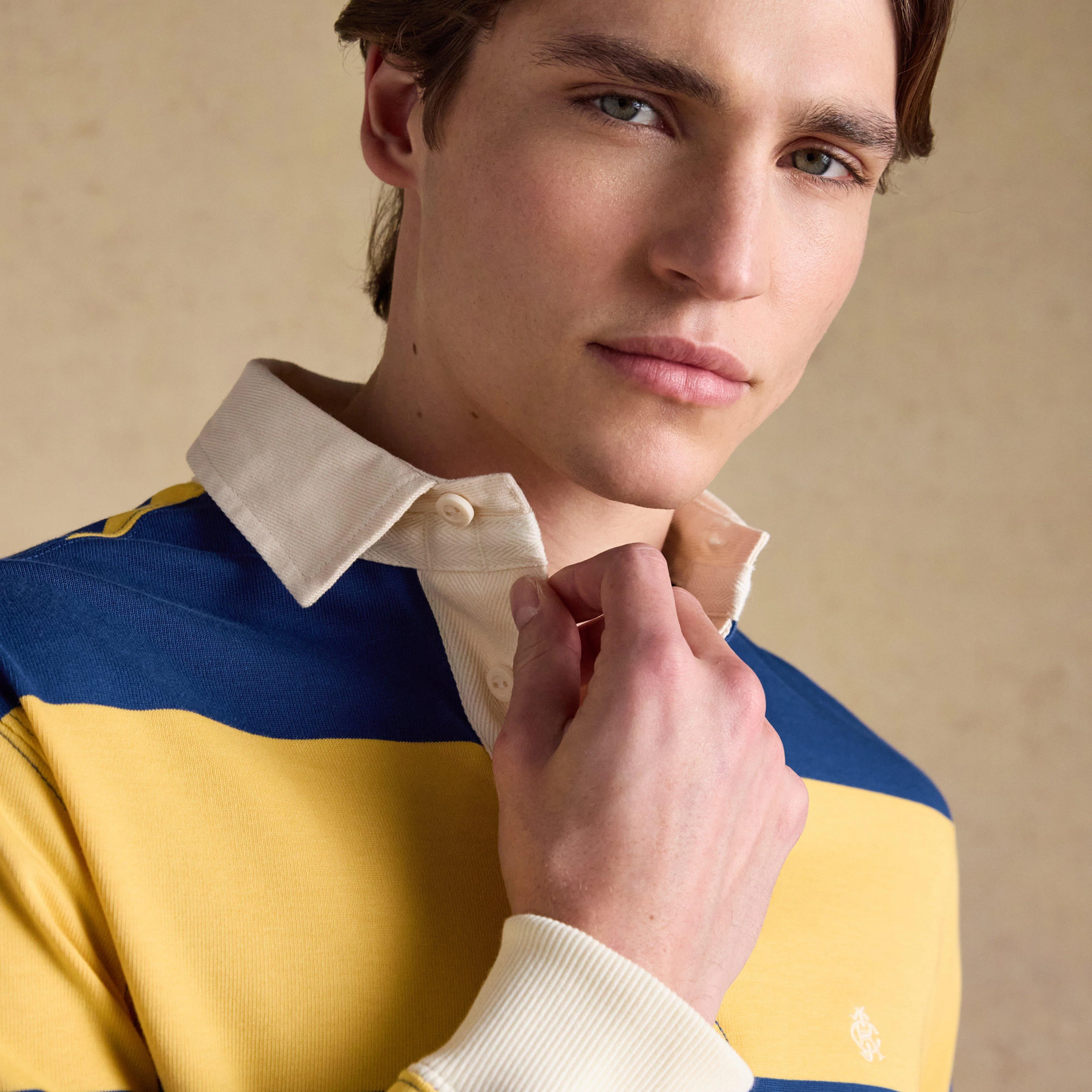 Men's Striped Long Sleeve Rugby Shirt - Image 6