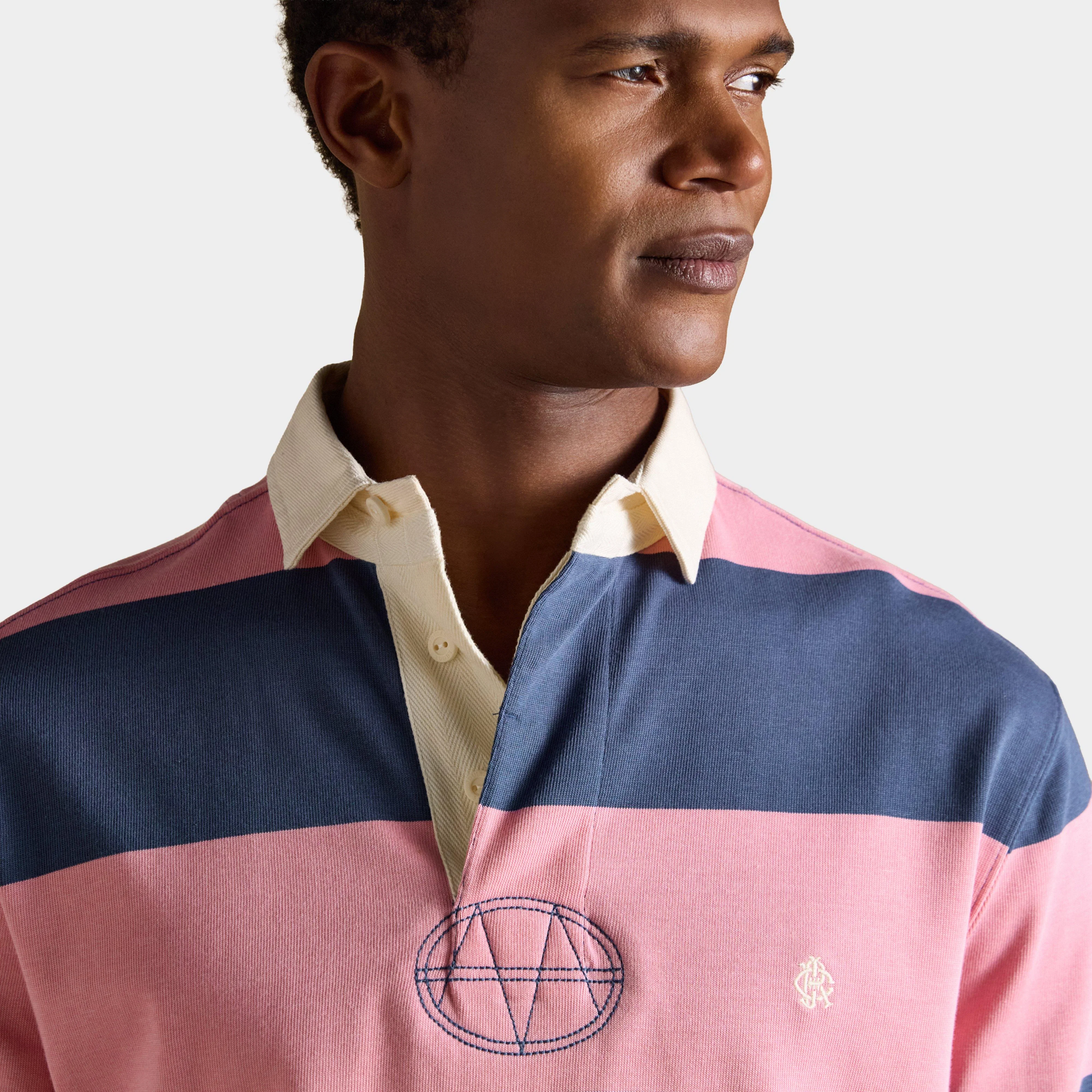 Men's Striped Long Sleeve Rugby Shirt - Image 4