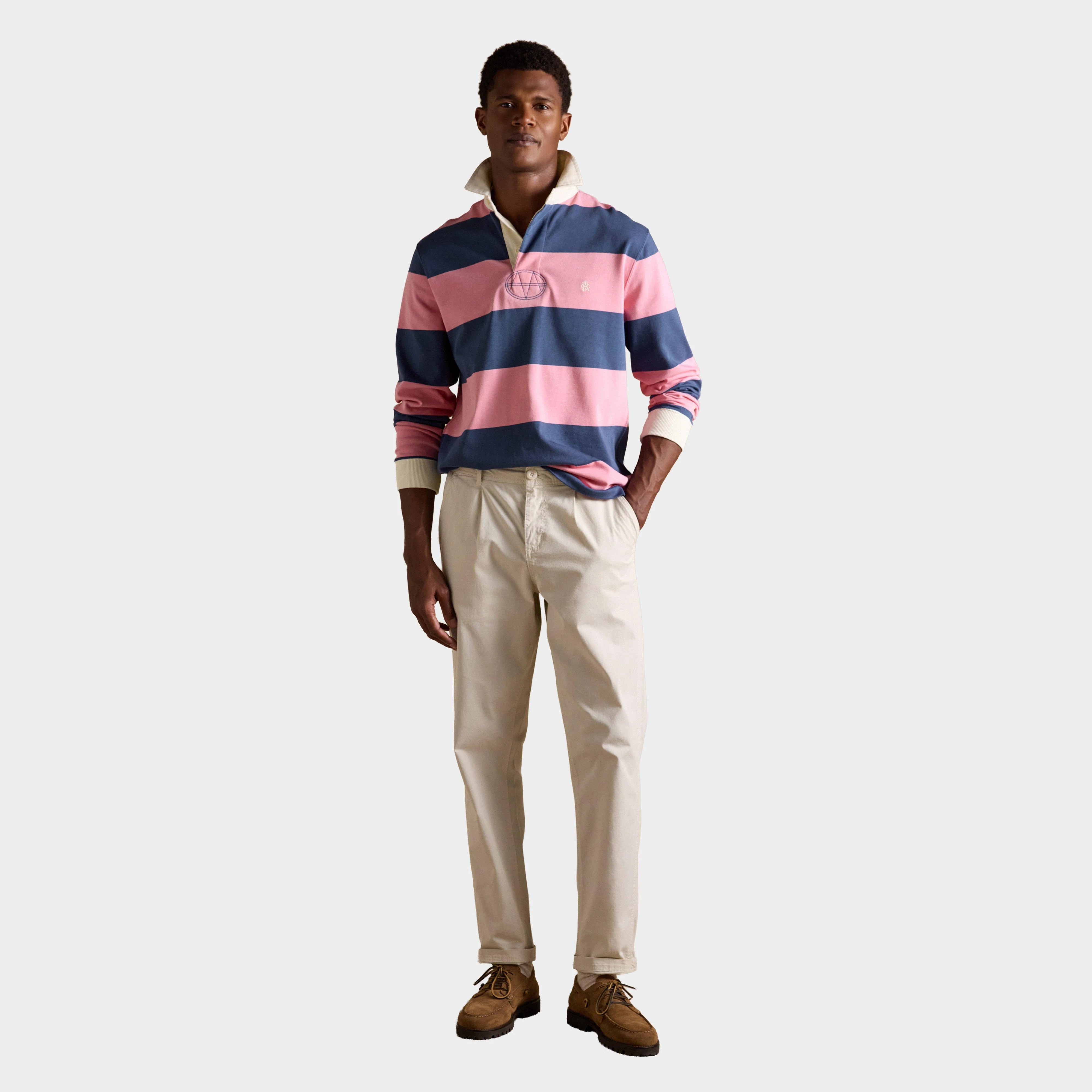 Men's Striped Long Sleeve Rugby Shirt - Image 7