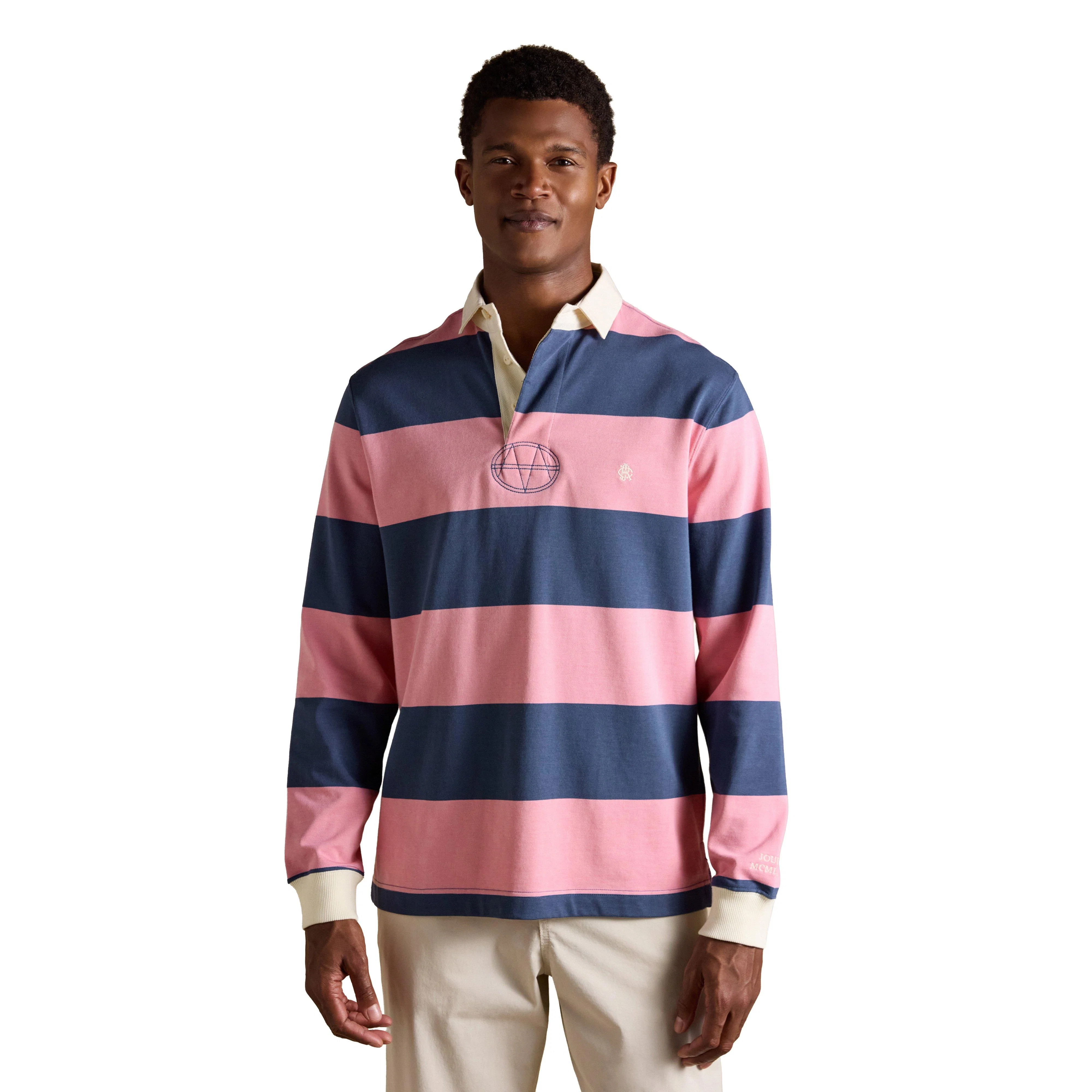 Men's Striped Long Sleeve Rugby Shirt - Image 8