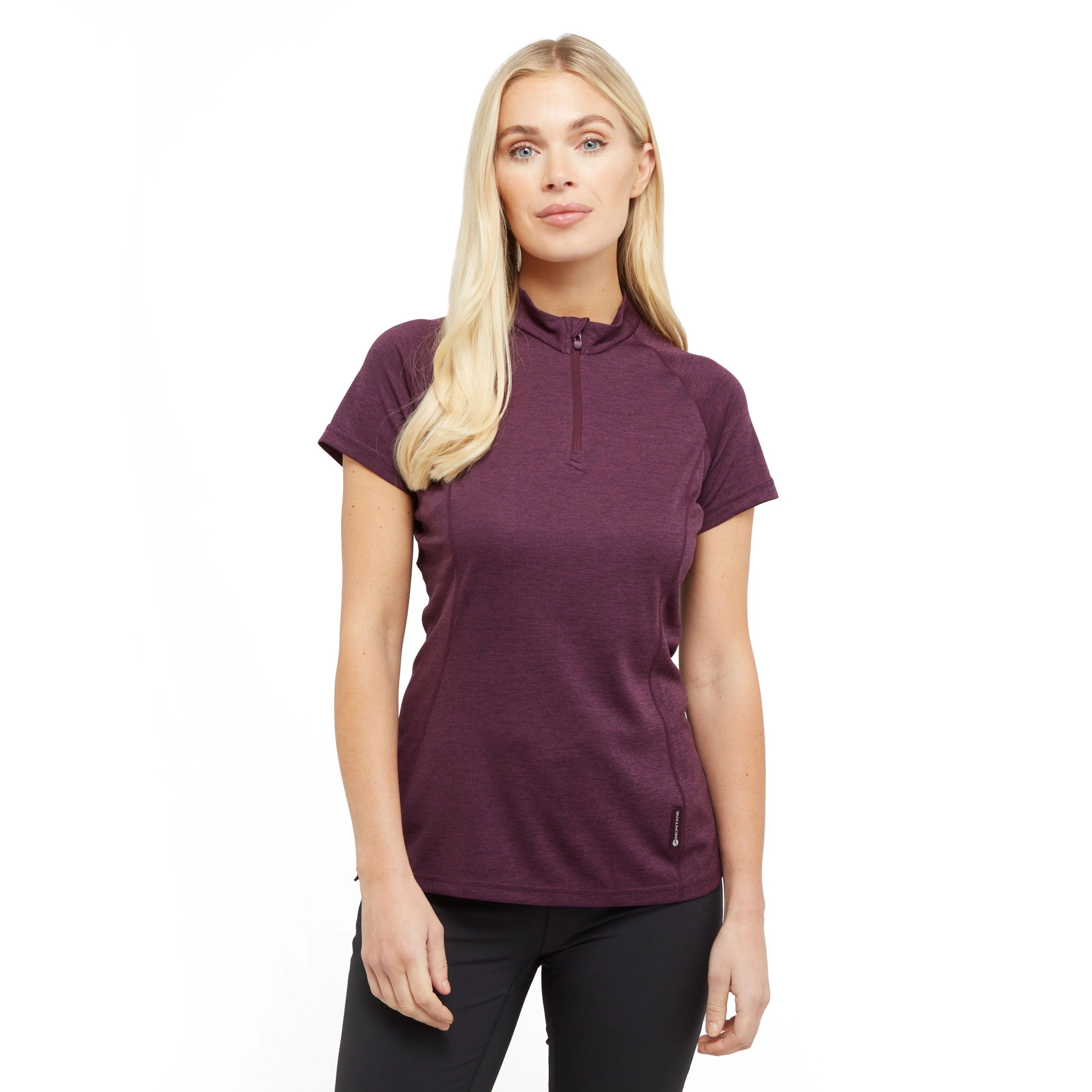 Women’s Dart Zip Neck Short Sleeve T-Shirt - Image 8