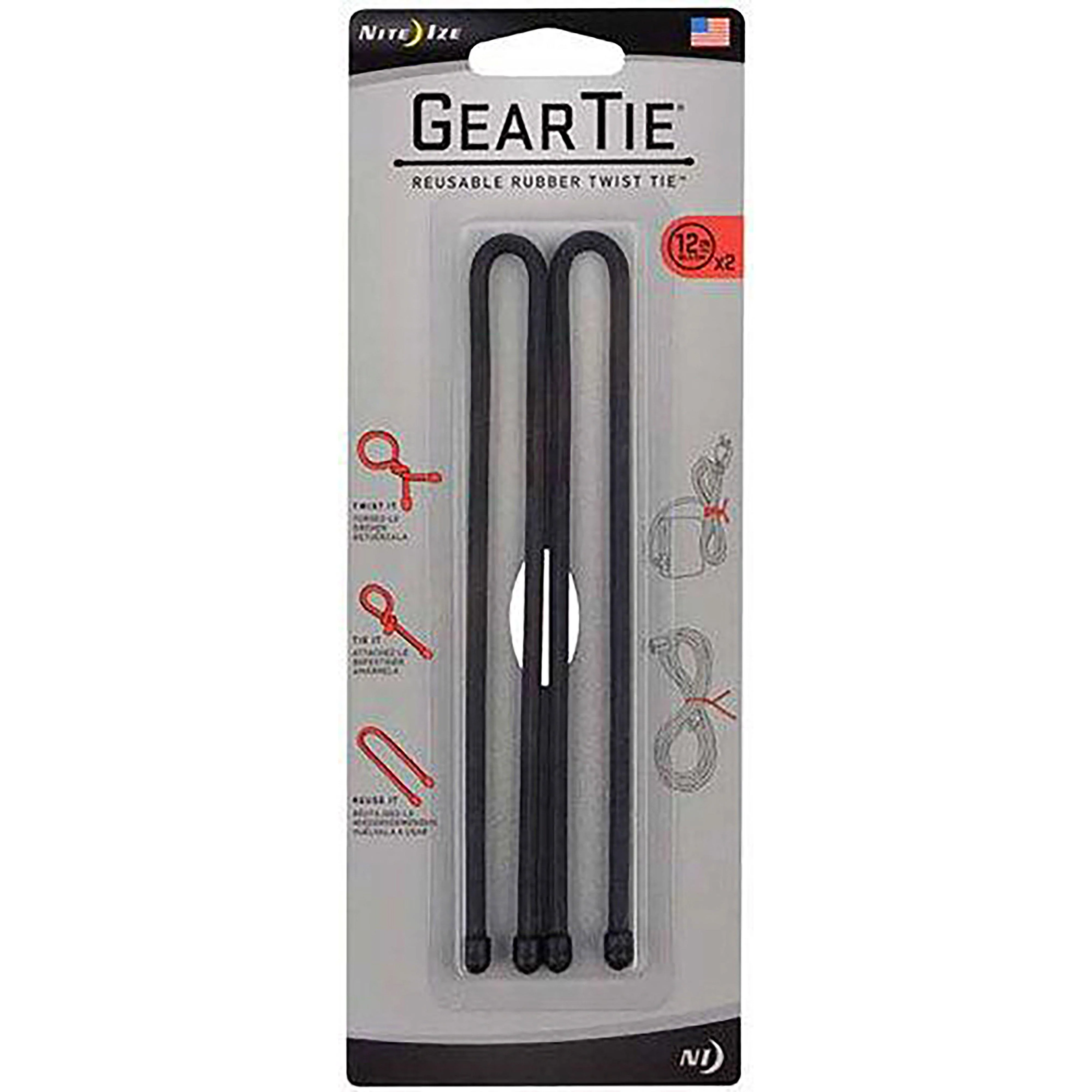 Gear Tie® Reusable Rubber Twist Tie™ 12" (Black) - Image 3