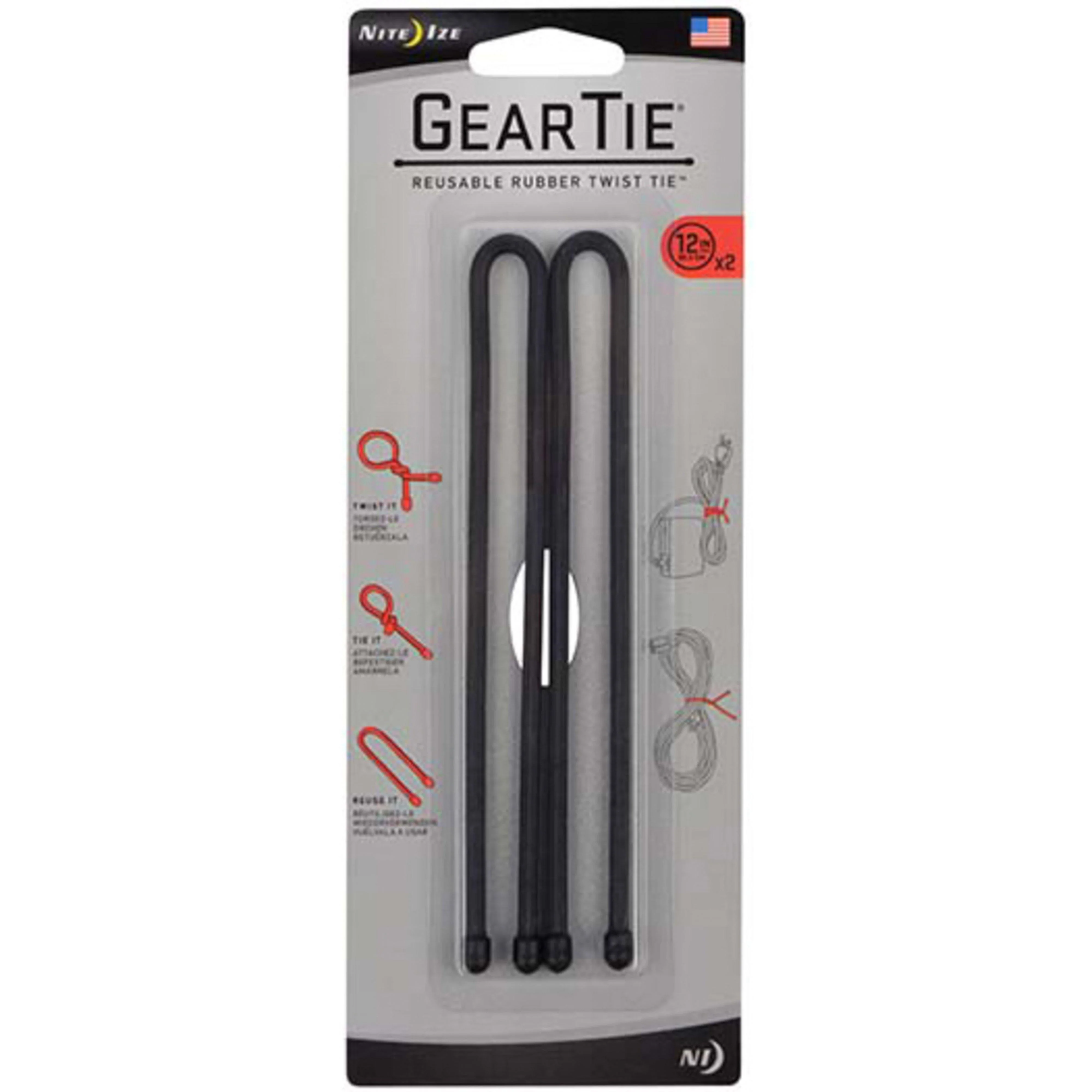 Gear Tie® Reusable Rubber Twist Tie™ 12" (Black) - Image 4