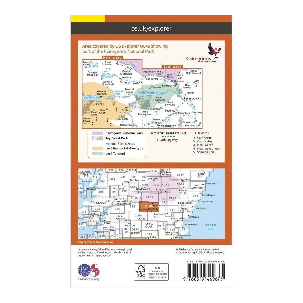 Active Explorer OL 49 Pitlochry & Loch Tummel Map - Image 2