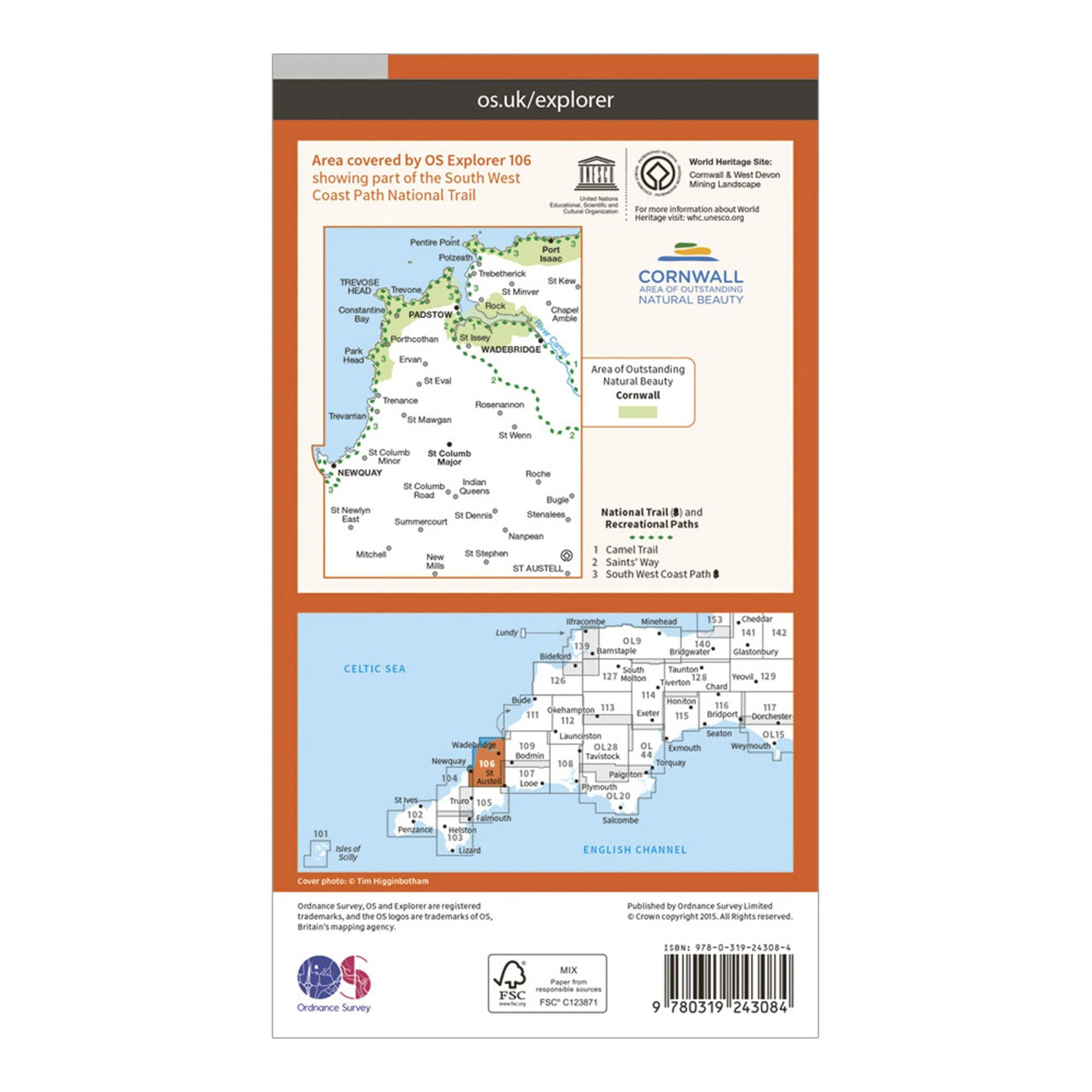 Explorer 106 Newquay & Padstow Map With Digital Version - Image 2