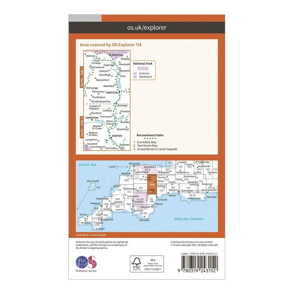 Explorer 114 Exeter & The Exe Valley Map With Digital Version - Image 2