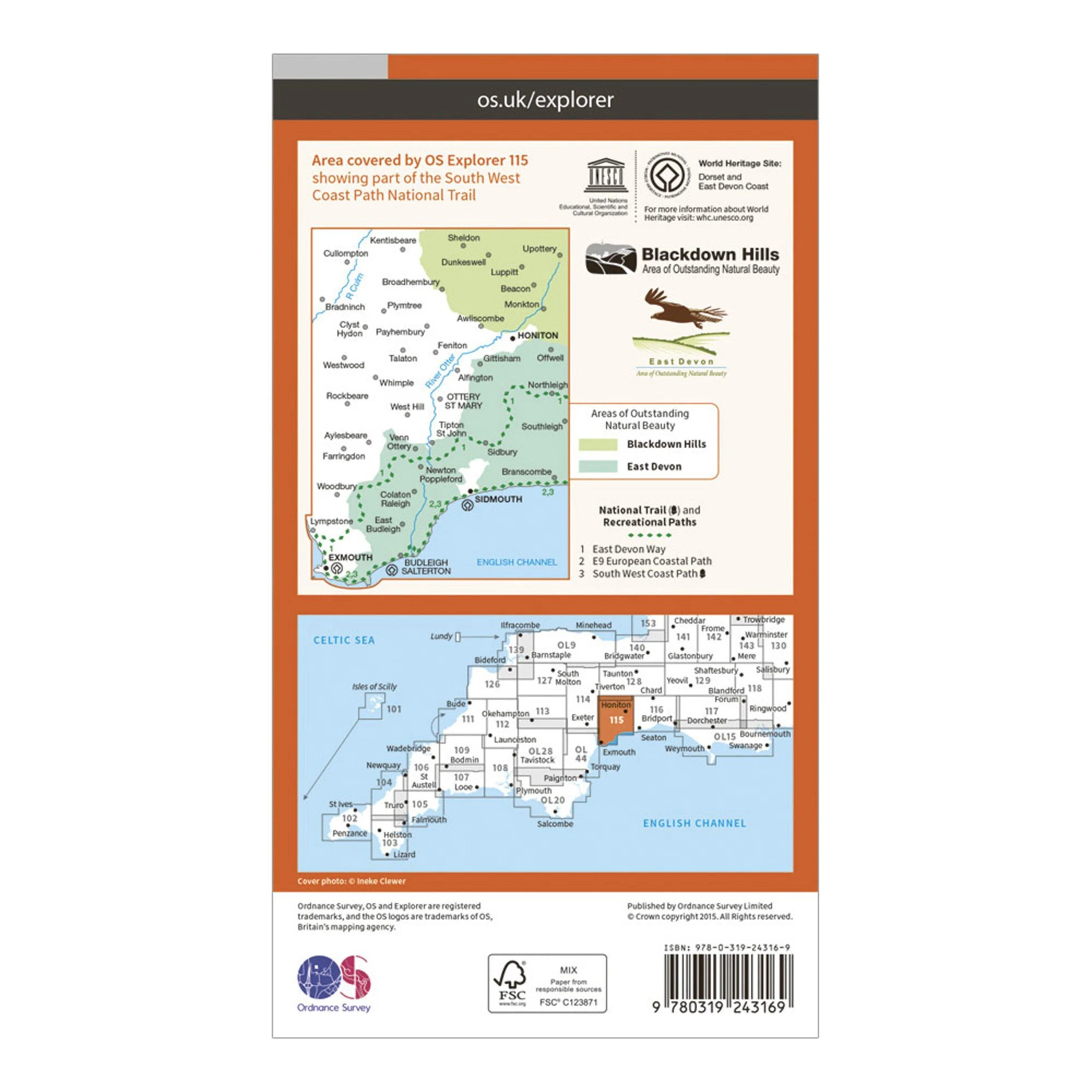 Explorer 115 Exmouth & Sidmouth Map With Digital Version - Image 2