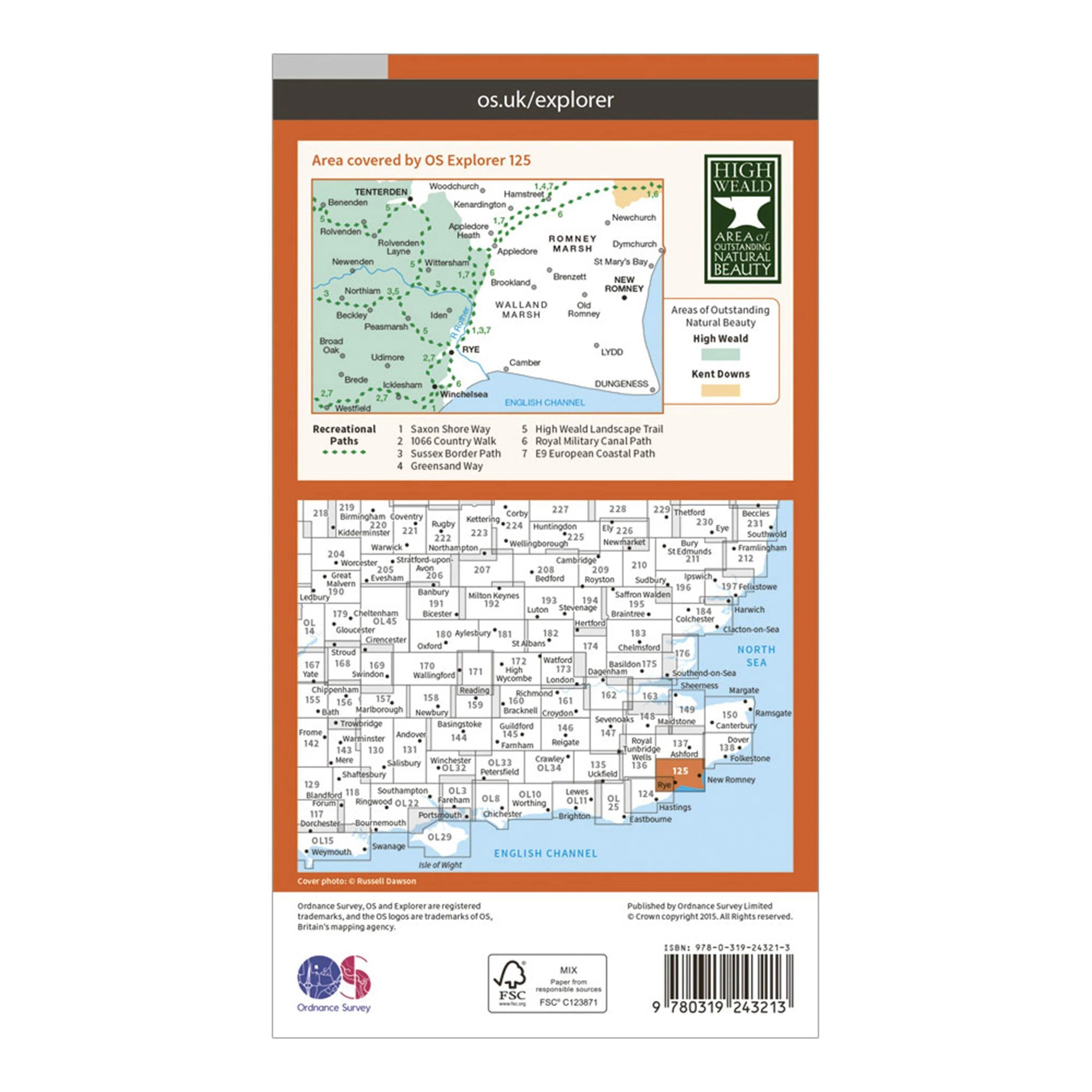 Explorer 125 Romney Marsh, Rye & Winchelsea Map With Digital Version - Image 2