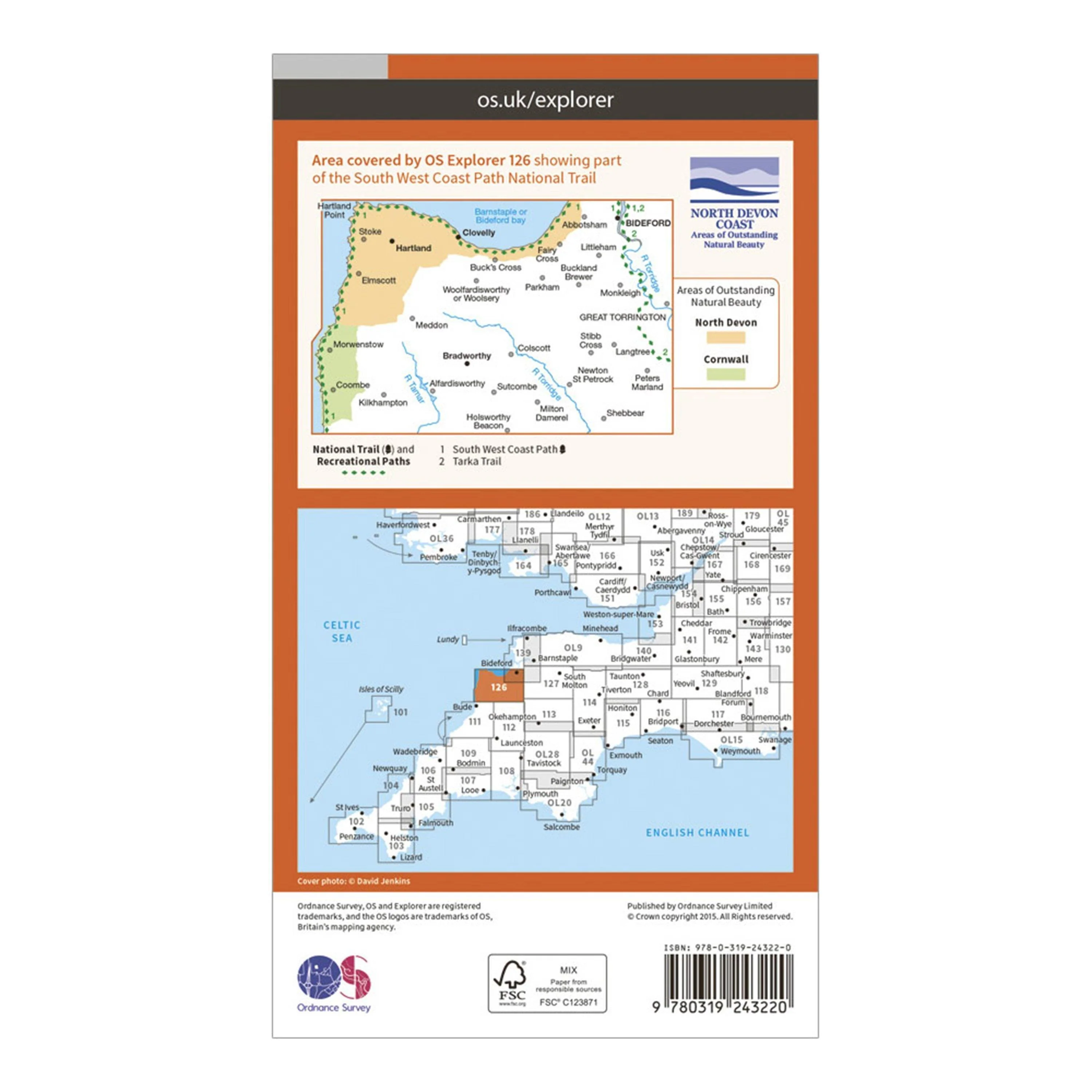 Explorer 126 Clovelly & Hartland Map With Digital Version - Image 2
