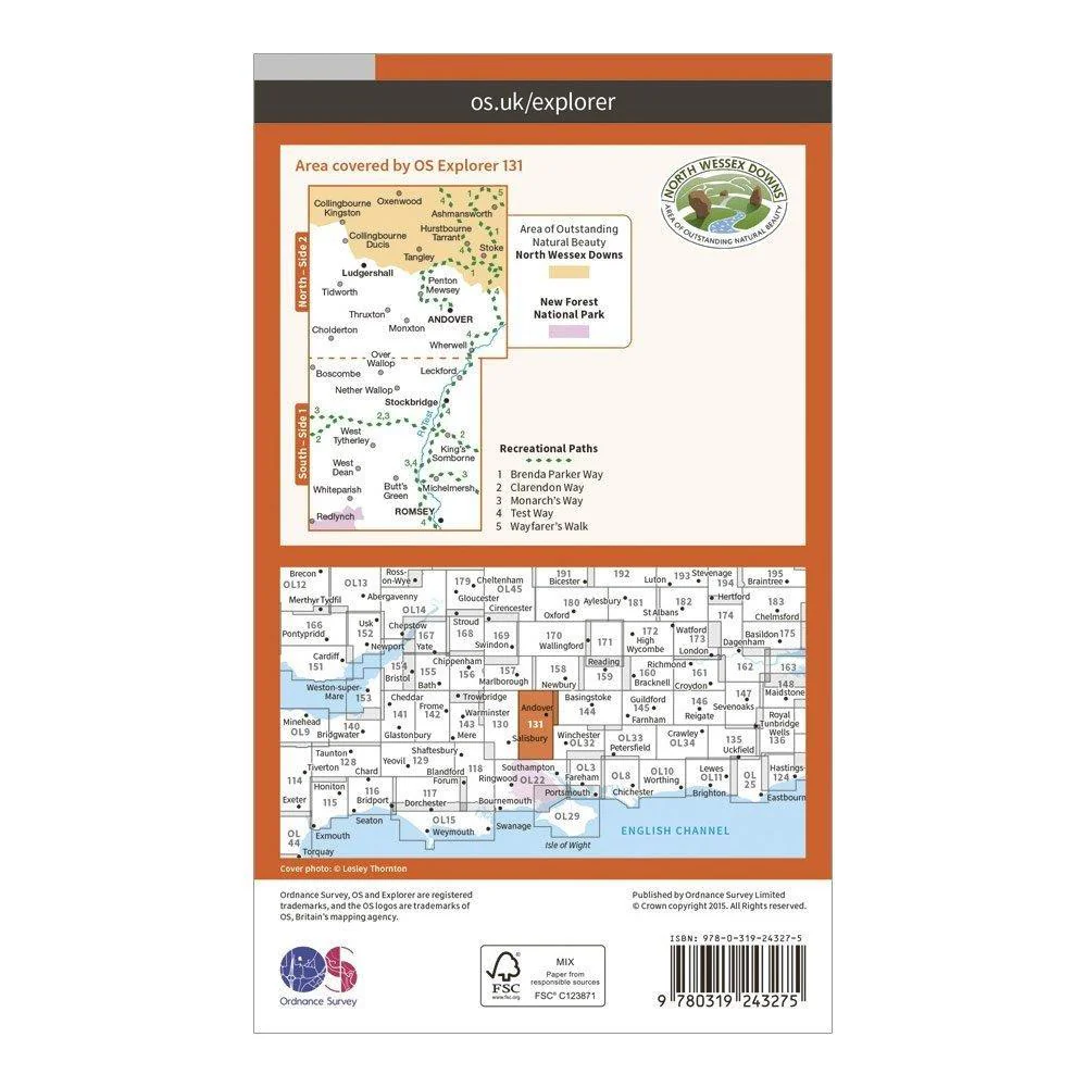 Explorer 131 Romsey, Andover & Test Valley Map With Digital Version - Image 2