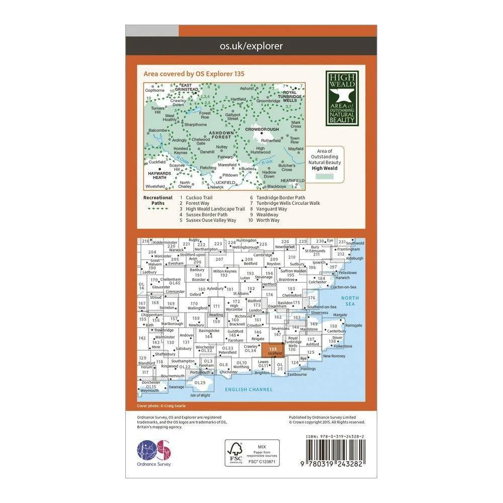 Explorer 135 Ashdown Forest Map With Digital Version - Image 2