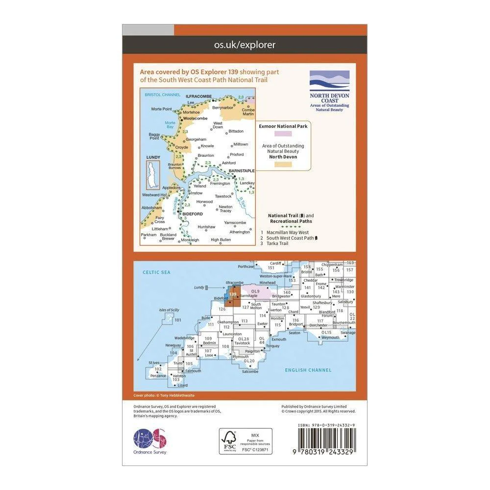 Explorer 139 Bideford, Ilfracombe & Barnstaple Map With Digital Version - Image 2
