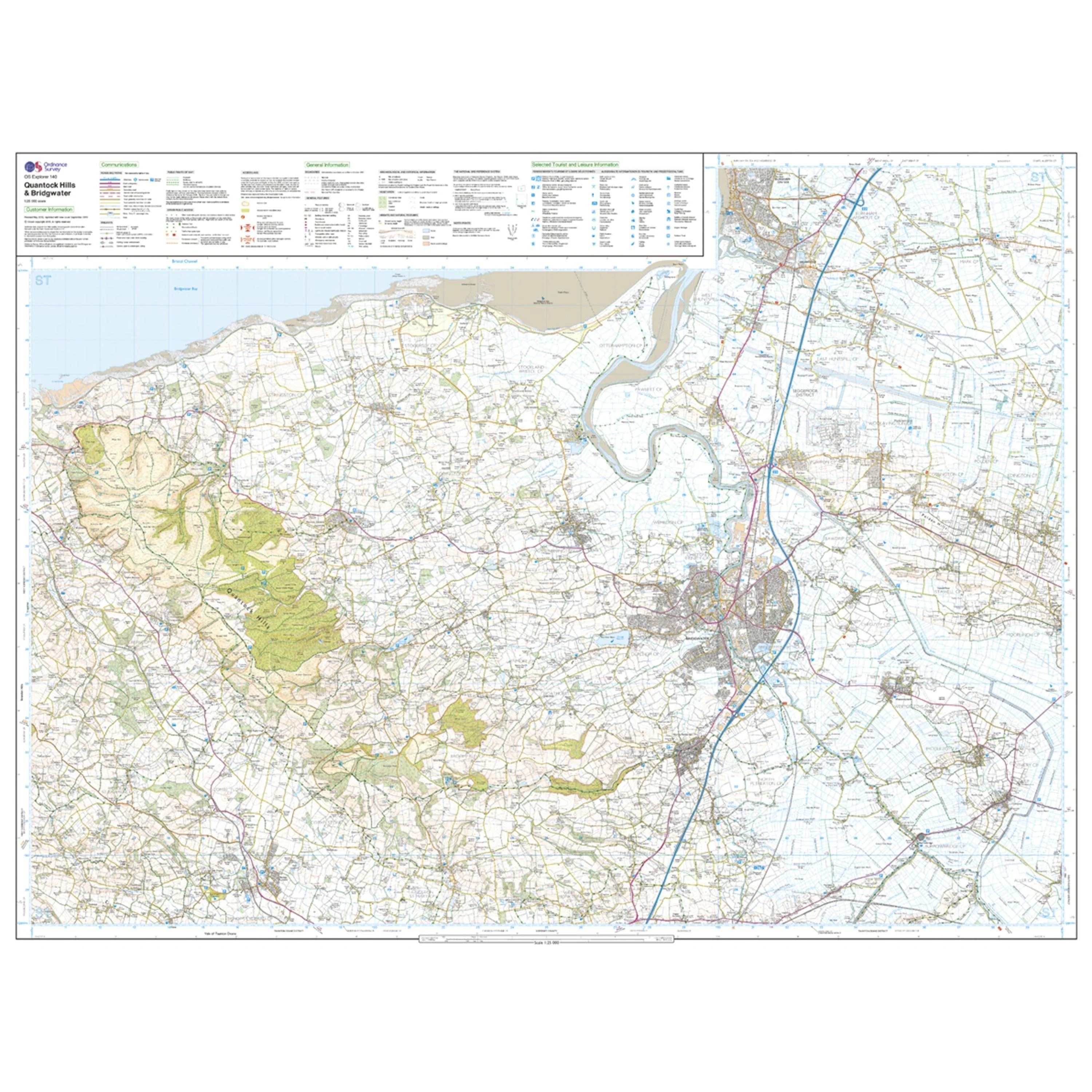Explorer 140 Quantock Hills & Bridgwater Map With Digital Version - Image 3
